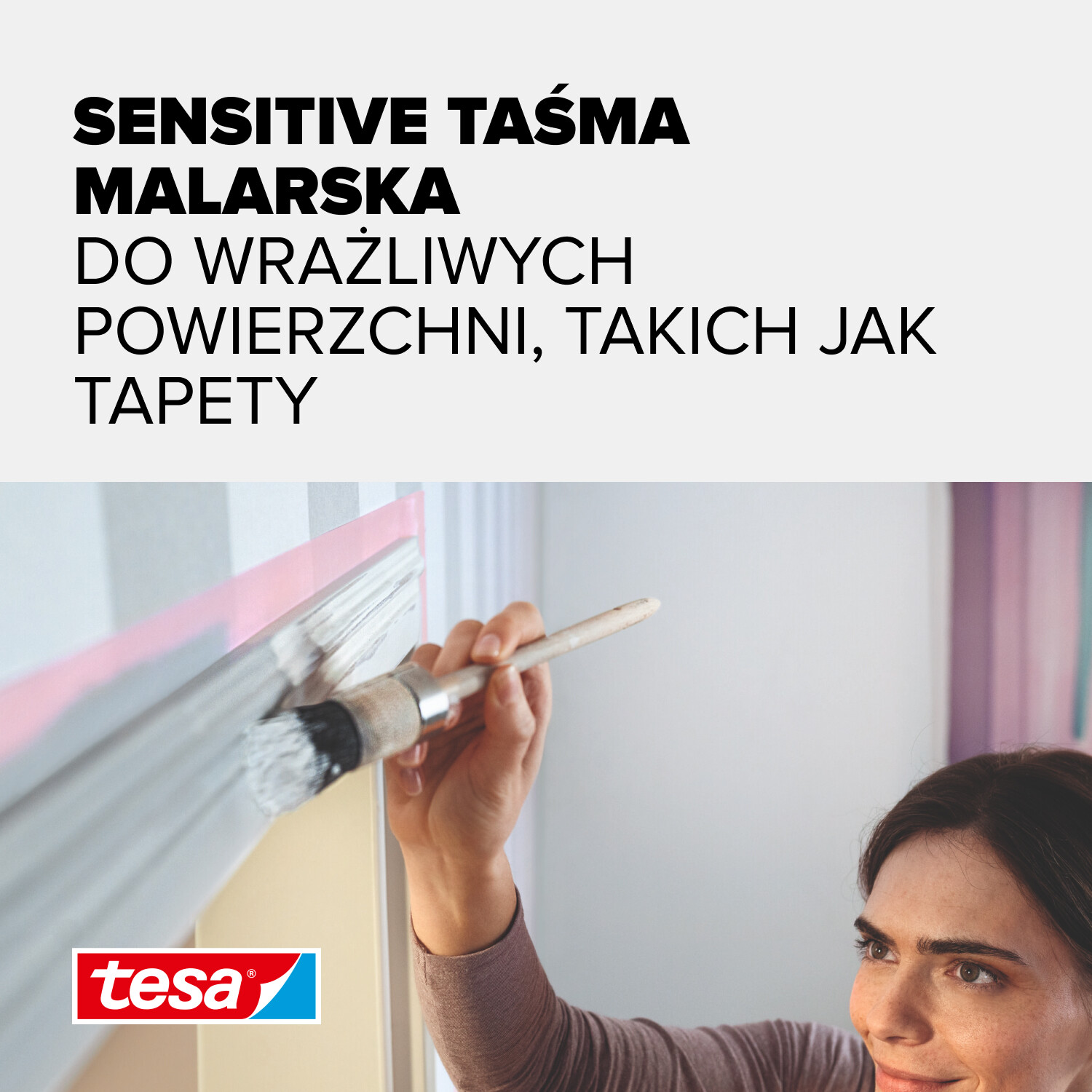Taśma Malarska Papierowa Maskująca Tesa Sensitive 25 mm x 38 m Różowa