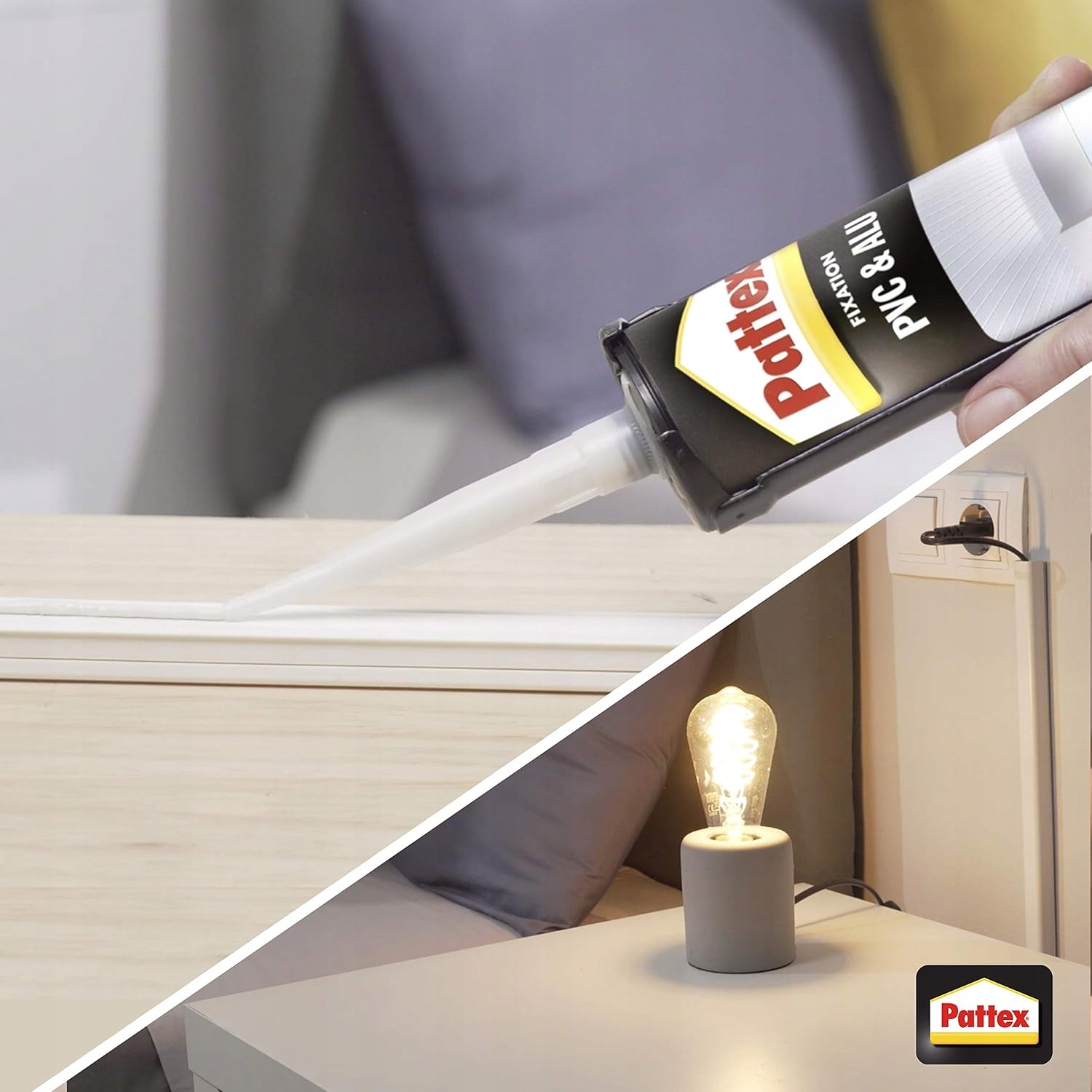 Klej Montażowy Pattex Fix Do PVC Aluminium Wodoodporny Mocny Biały 440 ml