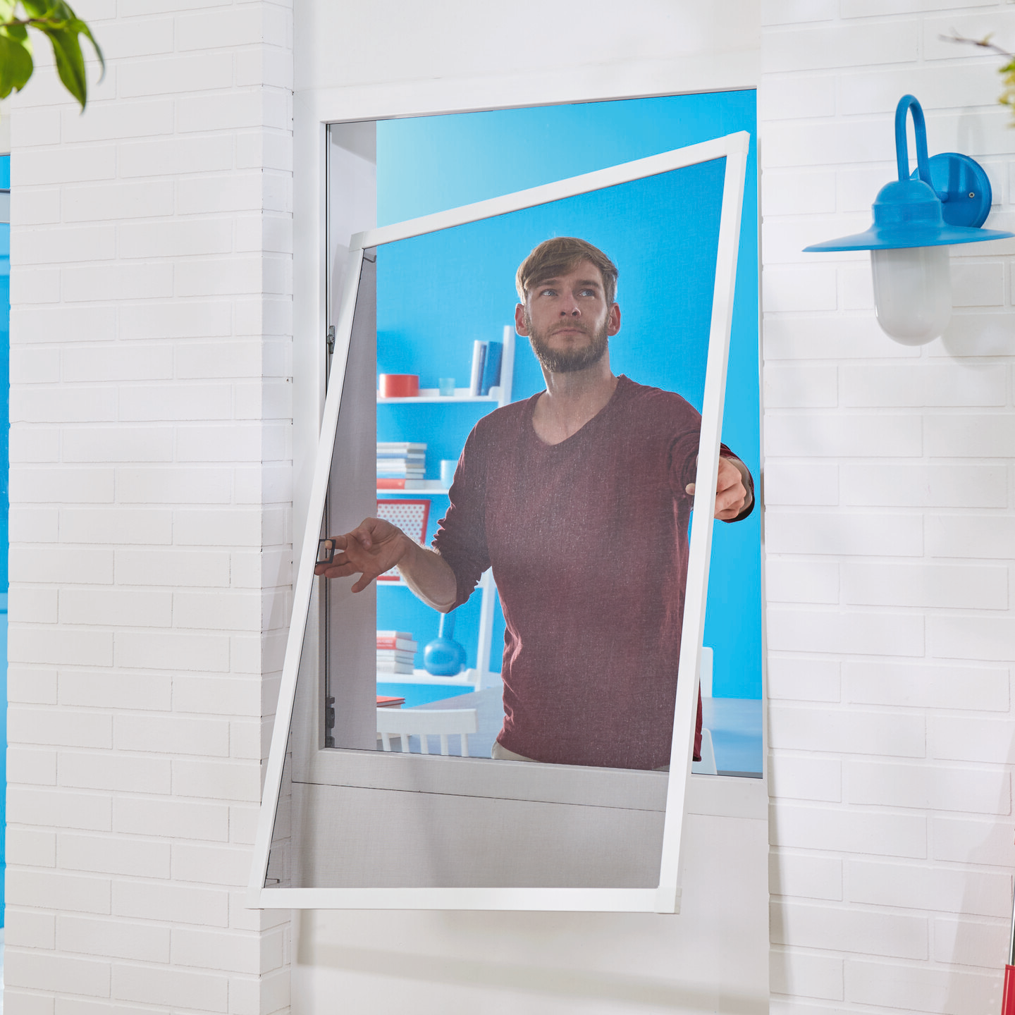 Moskitiera Na Okno Aluminiowa Tesa Siatka Na Owady 140 x 150 cm Biała