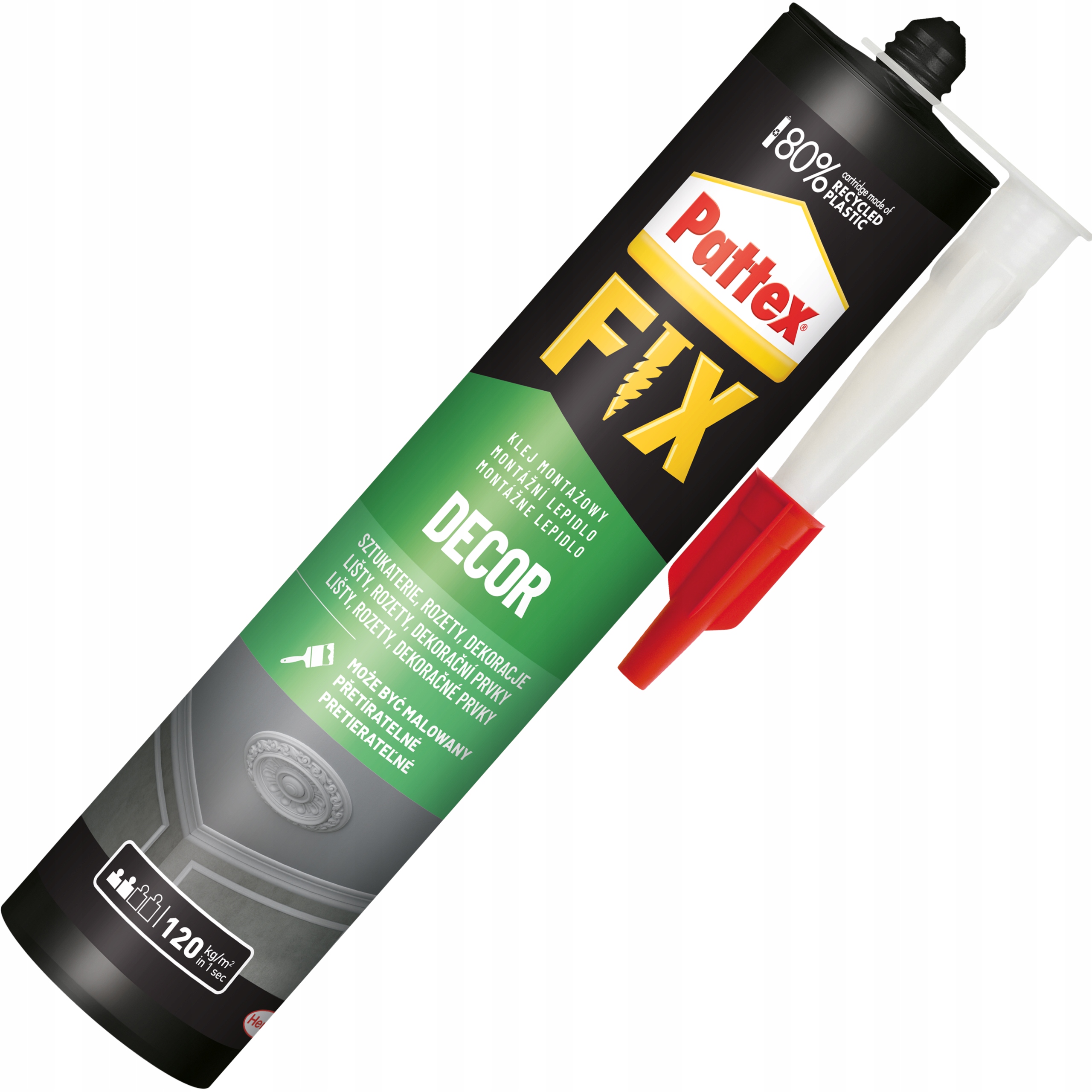 Klej Montażowy Do Wnętrz Pattex Fix Decor Wodoodporny Biały 380 g