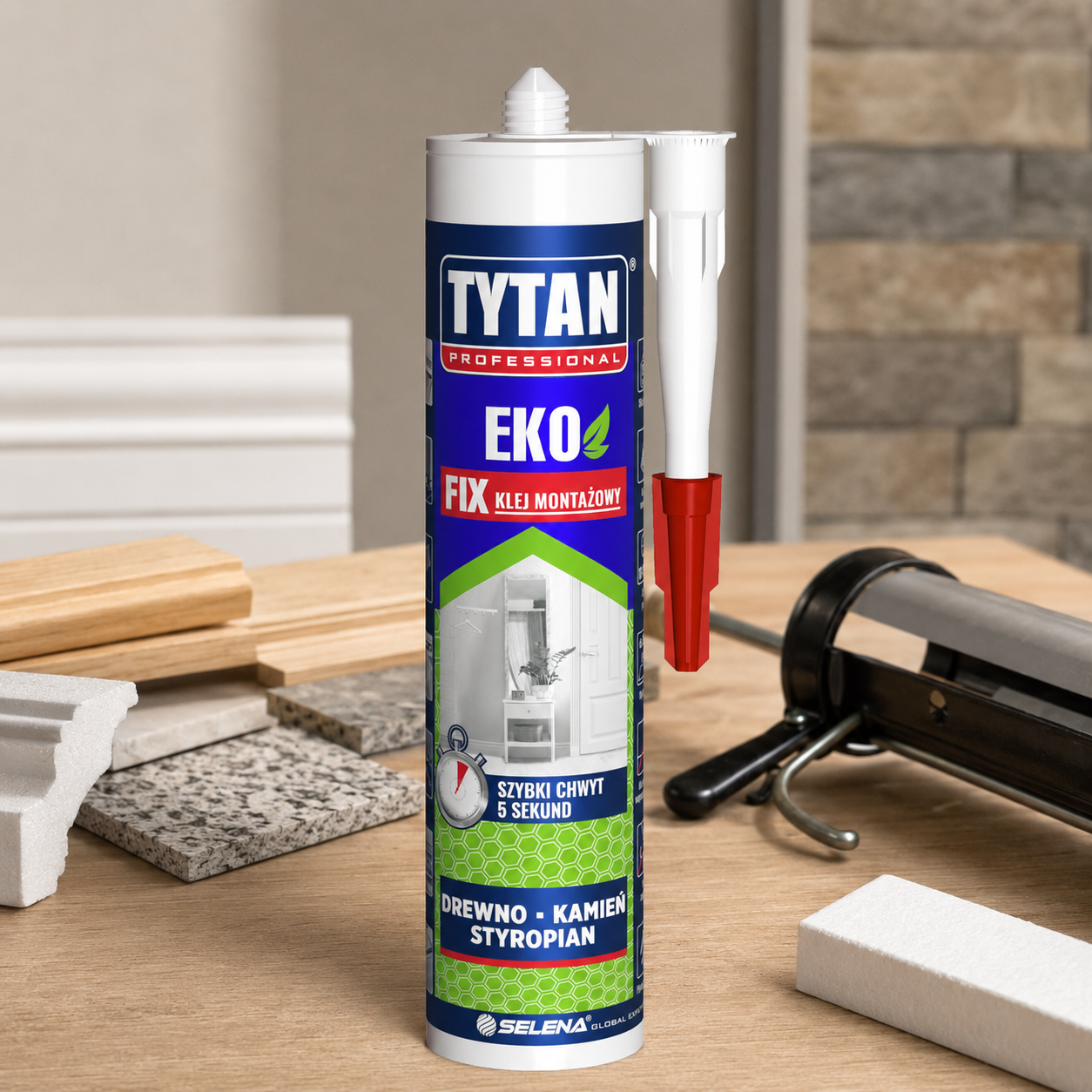 Klej Montażowy Tytan Professional EKO FIX Mocny Uniwersalny Biały 290 ml