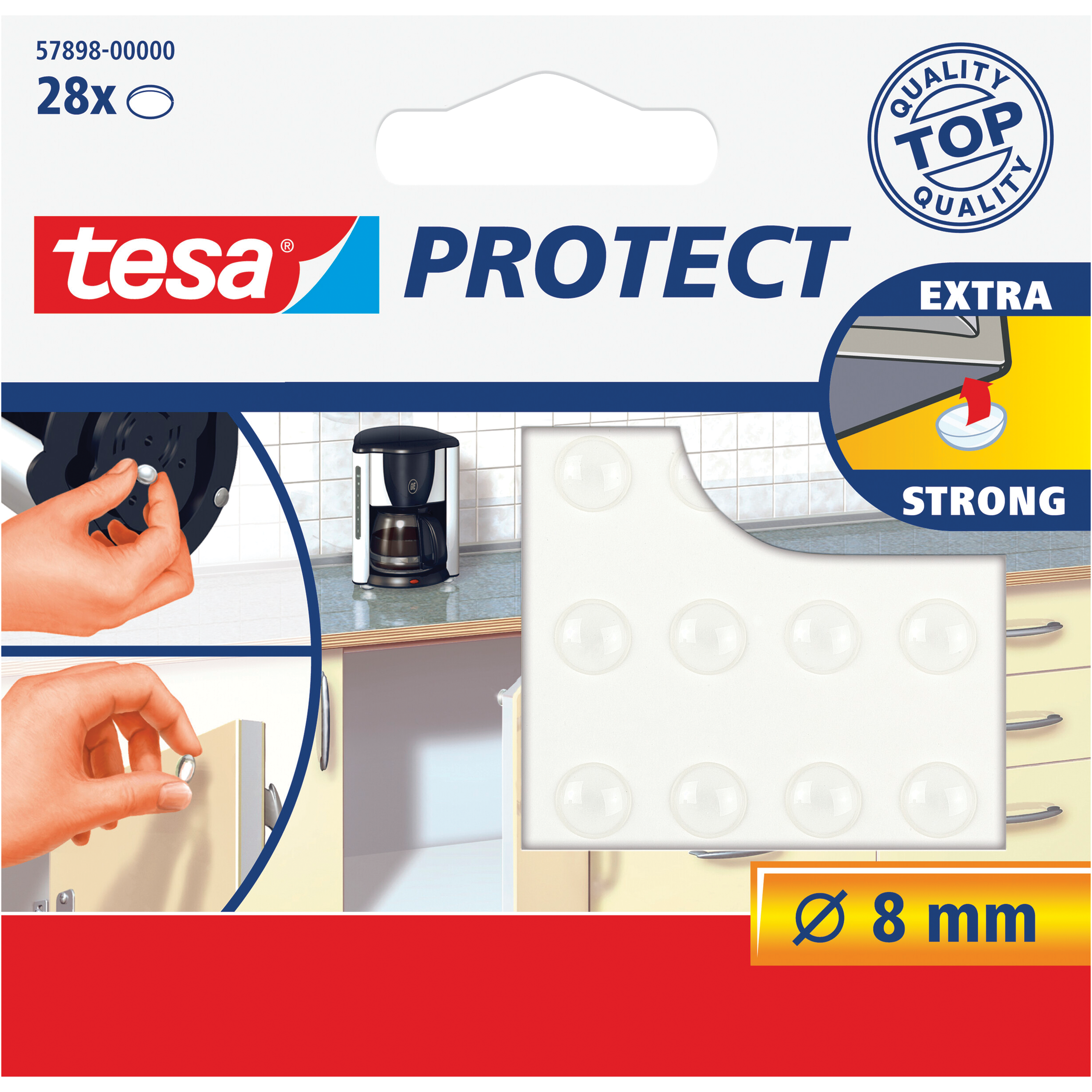 Podkładki Odbojniki Wygłuszające Samoprzylepne Tesa Meblowe 8 mm 28 szt