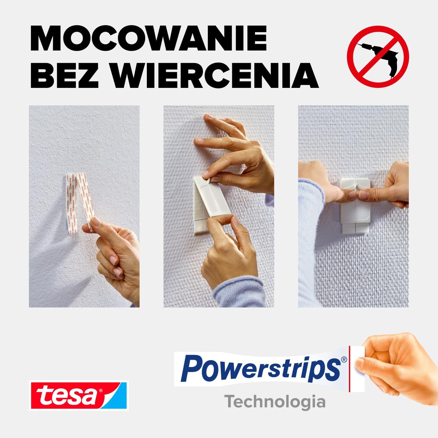 Haczyki Samoprzylepne Tesa Gwóźdź do Wieszania Obrazów do Tynku Tapet 1kg