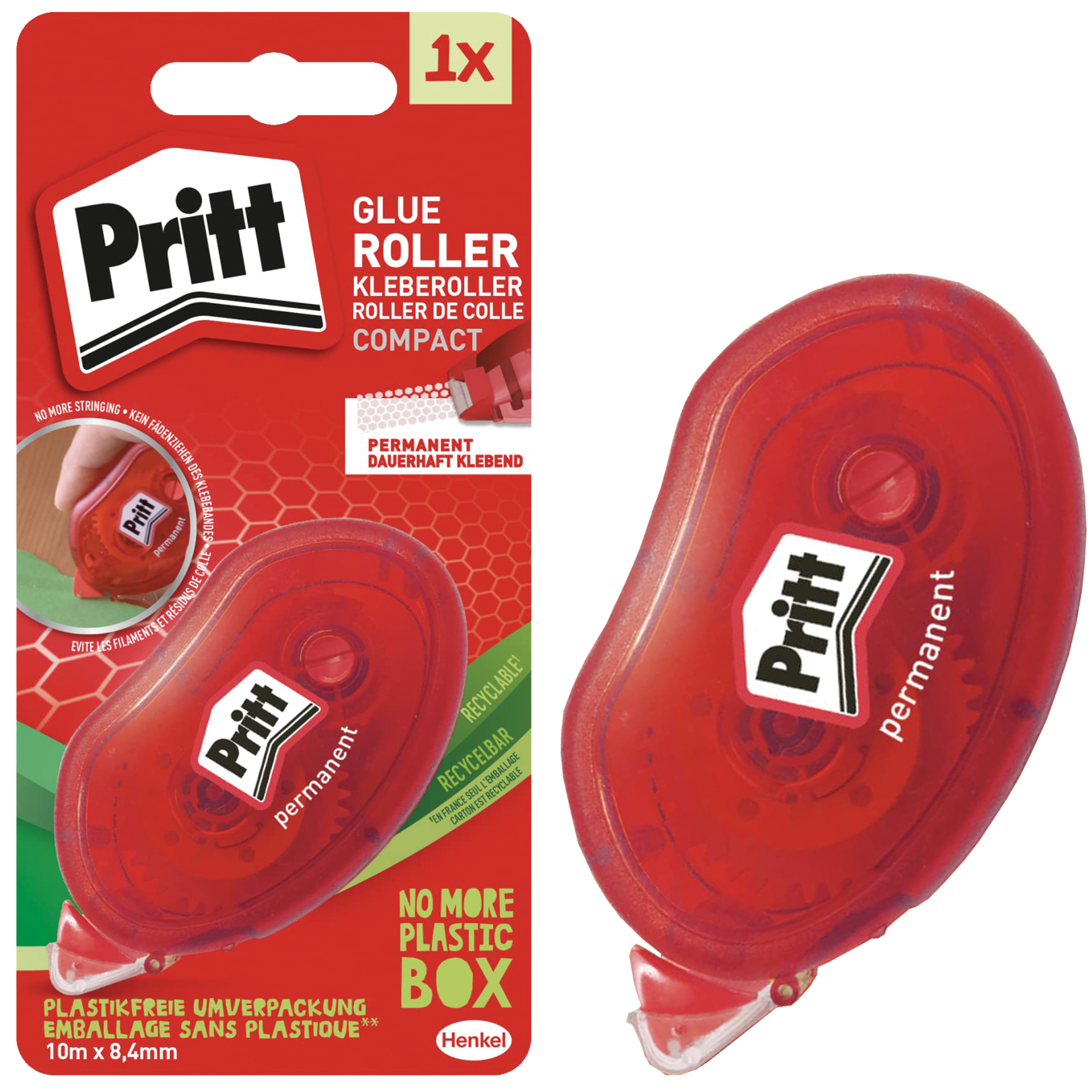 Klej W Taśmie Biurowy Szkolny Pritt Permanent Mocny Uniwersalny 10m x 8,4mm