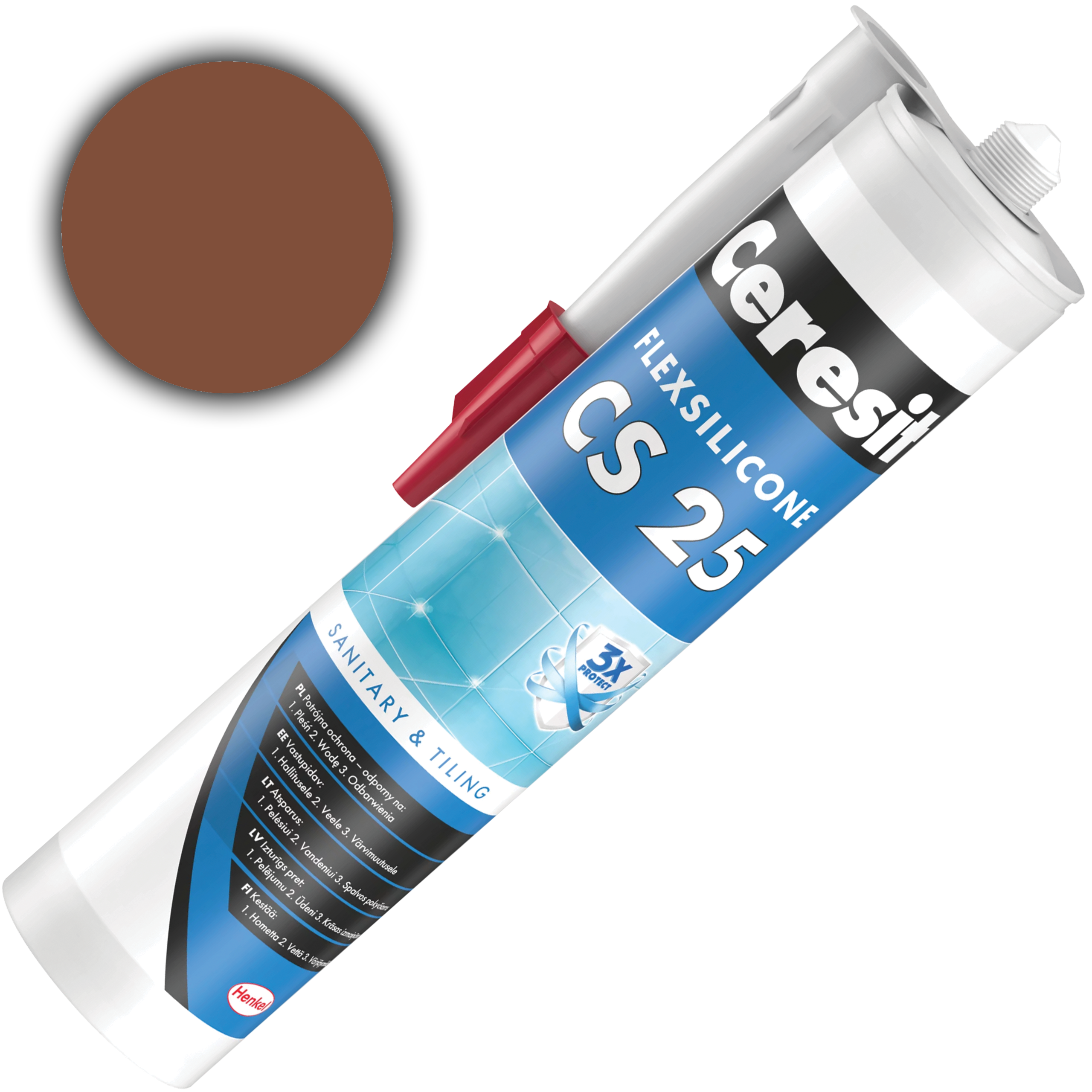 Silikon Sanitarny Ceresit CS25 Uniwersalny Uszczelniacz Cocoa 280 ml