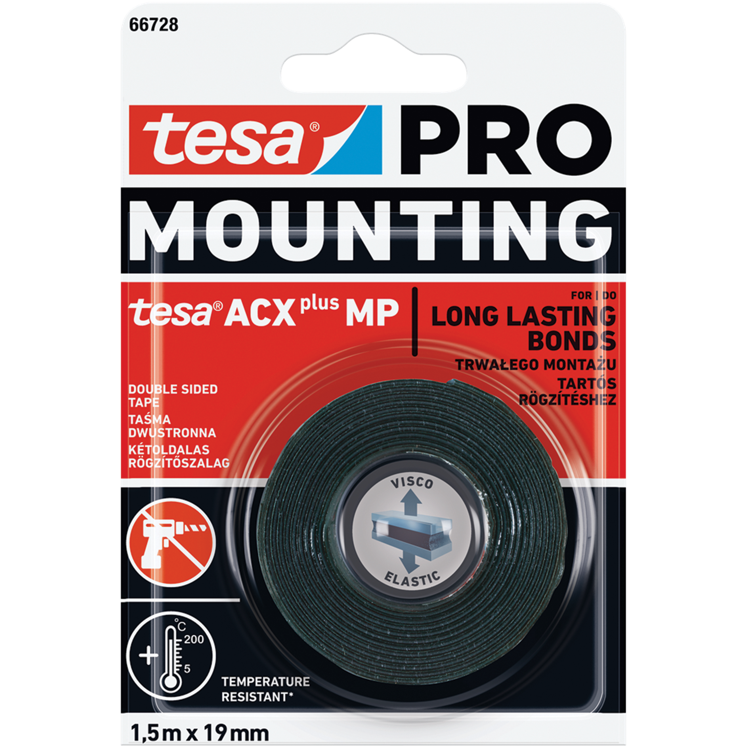 Dwustronna Taśma Klejąca Montażowa Samoprzylepna Tesa 19mm x 1,5 m Piankowa