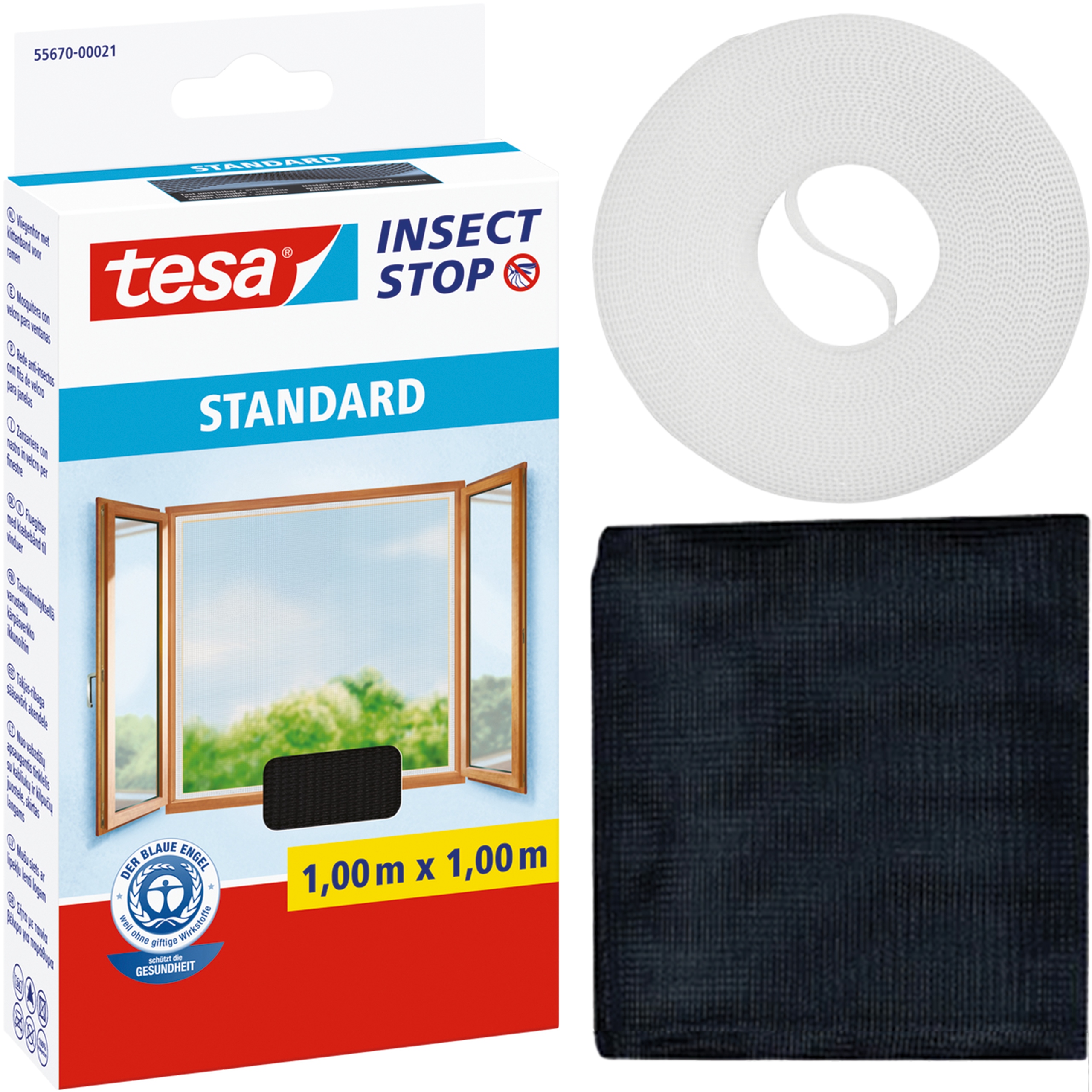 Moskitiera Na Okno Tesa Standard Siatka Okienna Na Owady 100 x 100cm Czarna