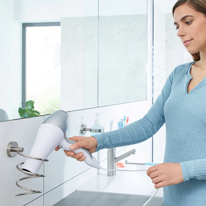 Uchwyt Na Suszarkę Do Włosów Samoprzylepny Tesa MOON Do Łazienki Metalowy