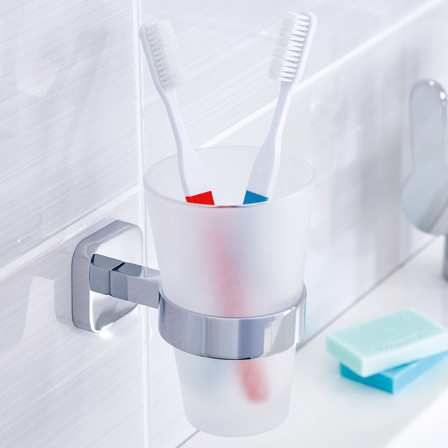 Uchwyt Łazienkowy Samoprzylepny Tesa ELEGAANT Kubek Na Szczoteczki Do Zębów