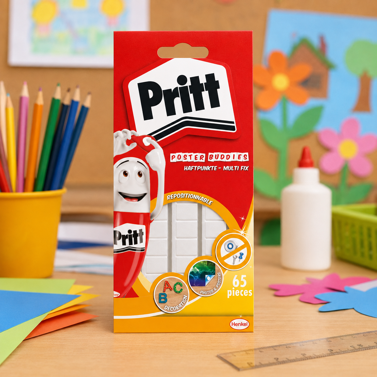 Masa Mocująca Samoprzylepna Pritt On&Off Klejąca Montażowa Biała 35g 65 szt