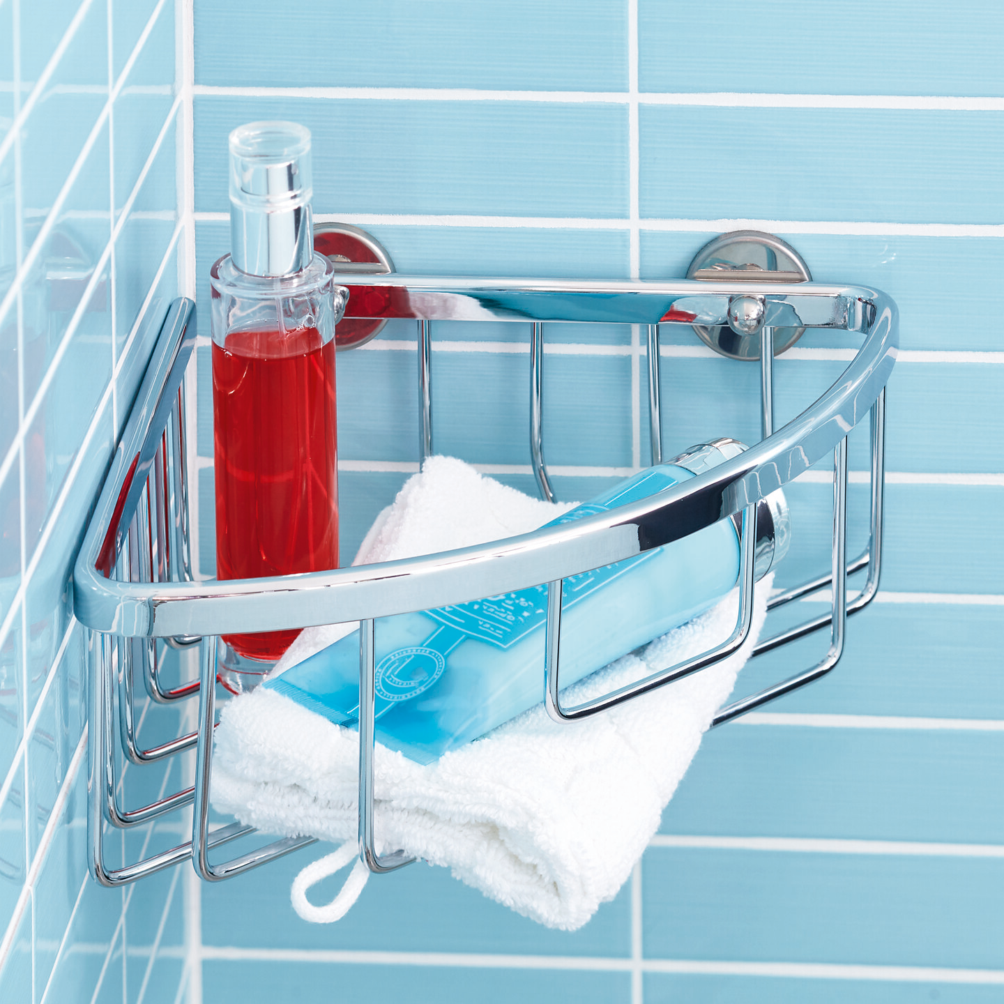 Półka Łazienkowa Samoprzylepna Narożna Tesa ALUXX Koszyk Pod Prysznic