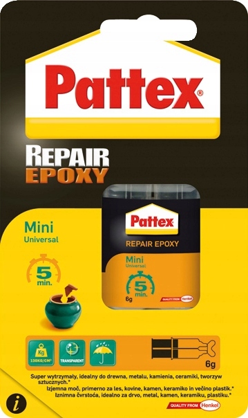 Pattex Klej Epoksydowy Dwuskładnikowy Power Epoxy Mocny Uniwersalny 6ml