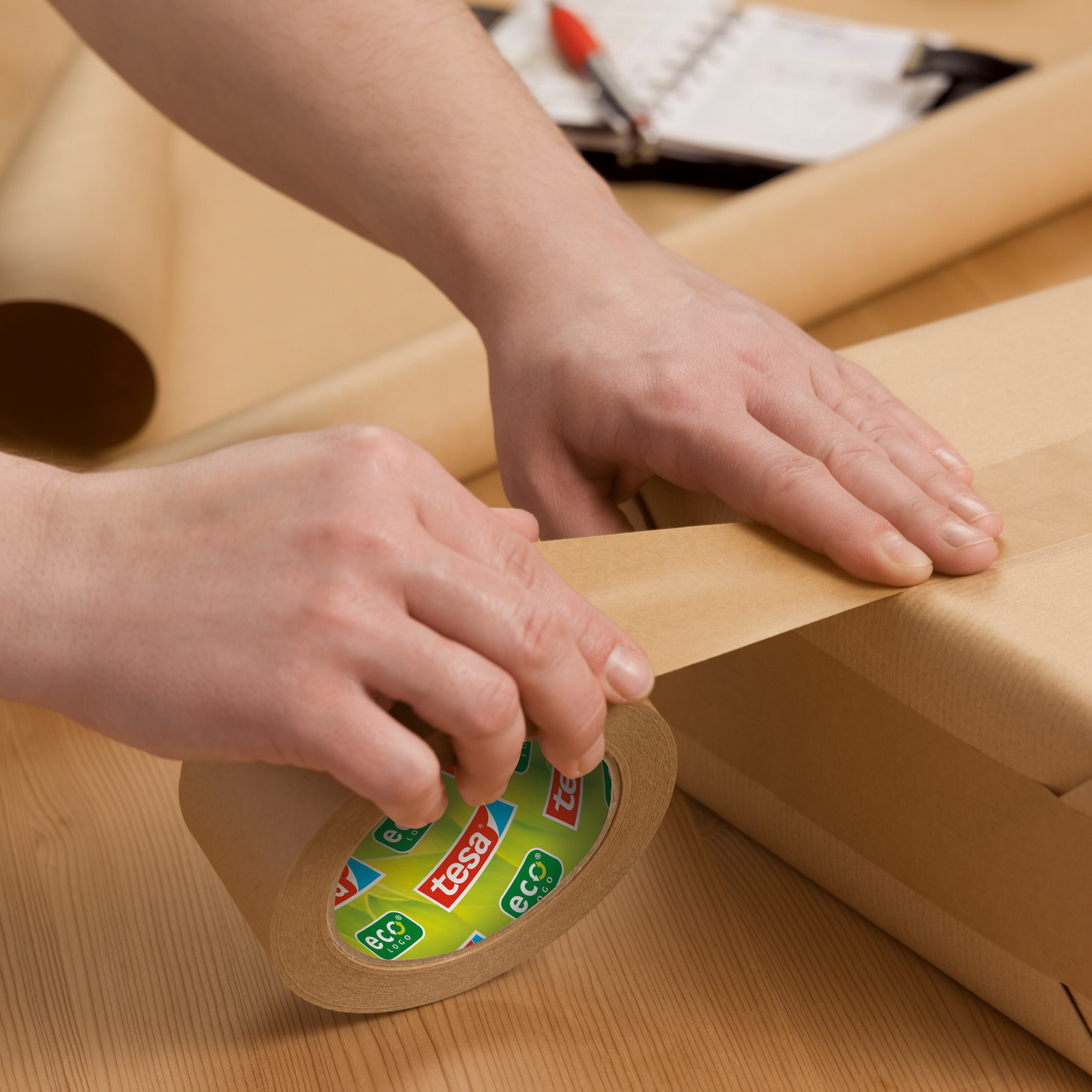 Taśma Klejąca Pakowa Papierowa Tesa Mocna Brązowa Do Pakowania 50mm x 50m