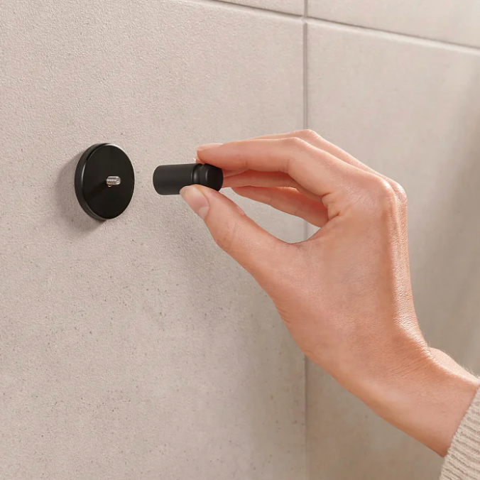 Haczyk Łazienkowy Samoprzylepny Tesa MOON BLACK Wieszak Na Ręcznik Metalowy