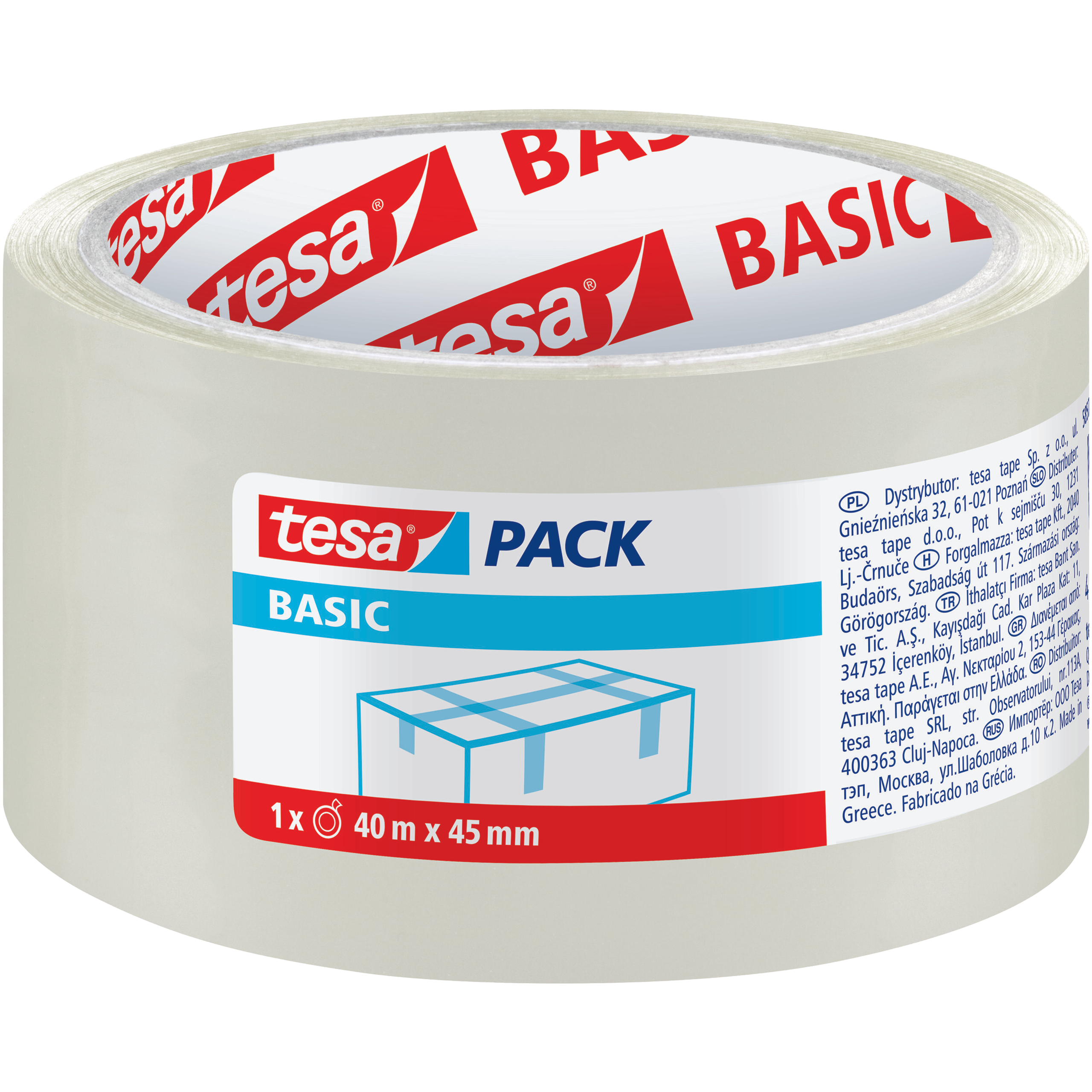 Taśma Klejąca Pakowa Mocna Tesa 40 m x 45mm Bezbarwna Akrylowa Do Pakowania