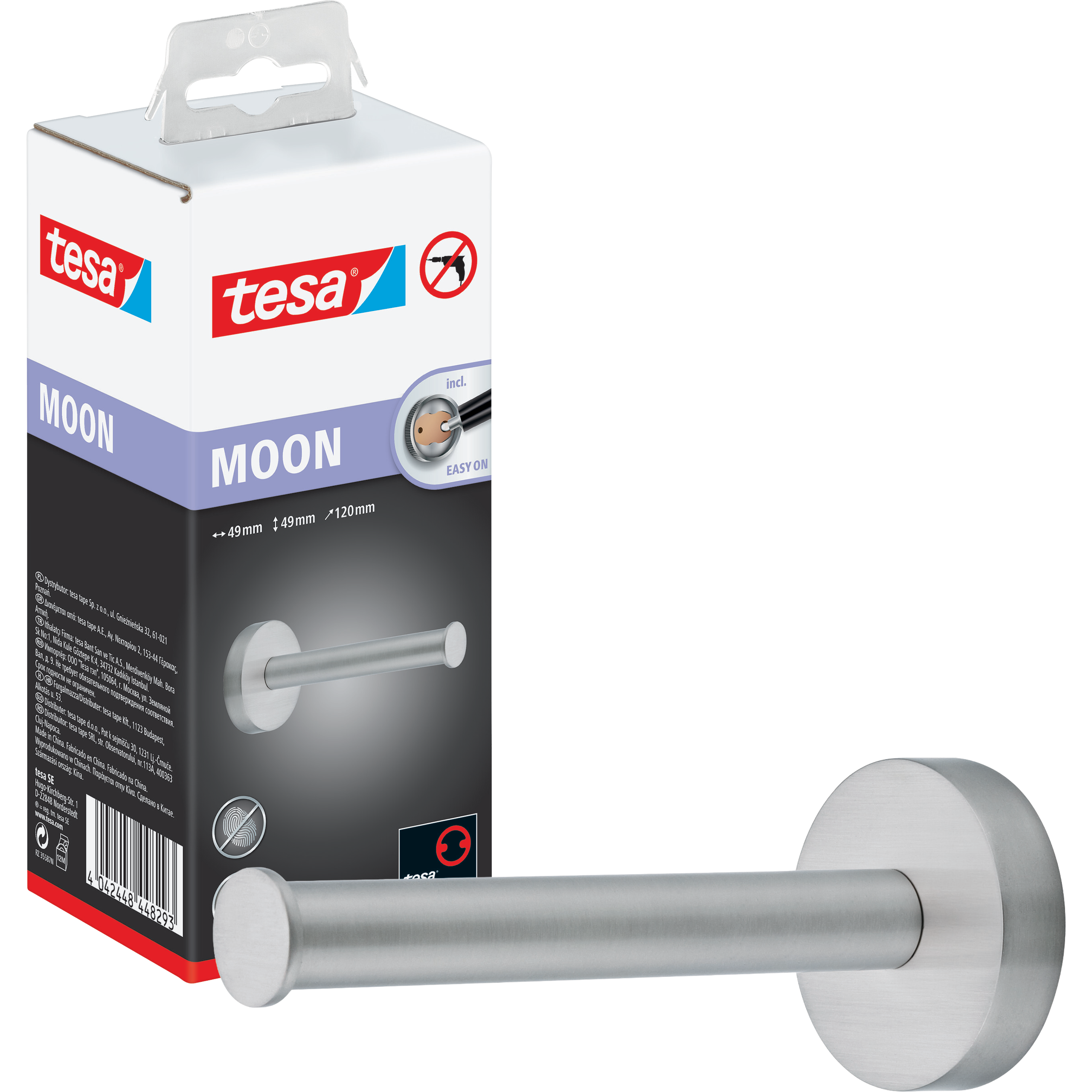 Uchwyt Na Papier Toaletowy Samoprzylepny Tesa MOON Do Łazienki Metalowy