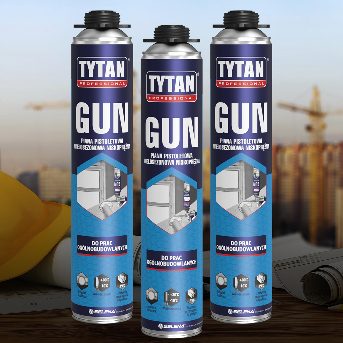Piana Montażowa Pistoletowa Tytan GUN Pianka Niskoprężna Całoroczna 750ml