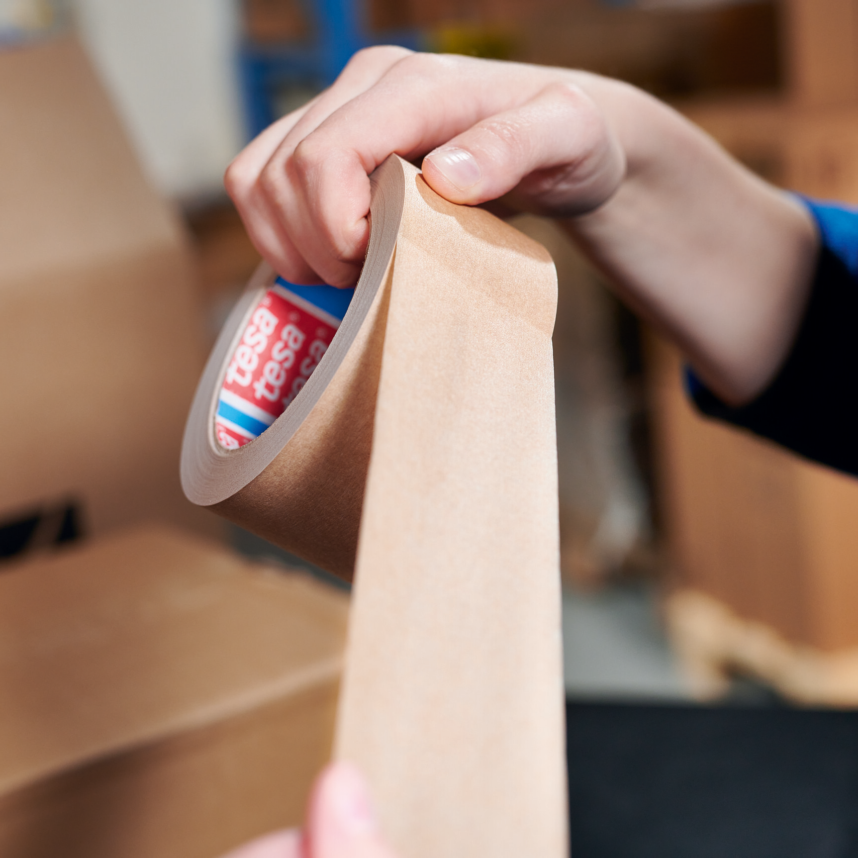 Taśma Klejąca Pakowa Papierowa Tesa Mocna Biała Do Pakowania 50mm x 50m