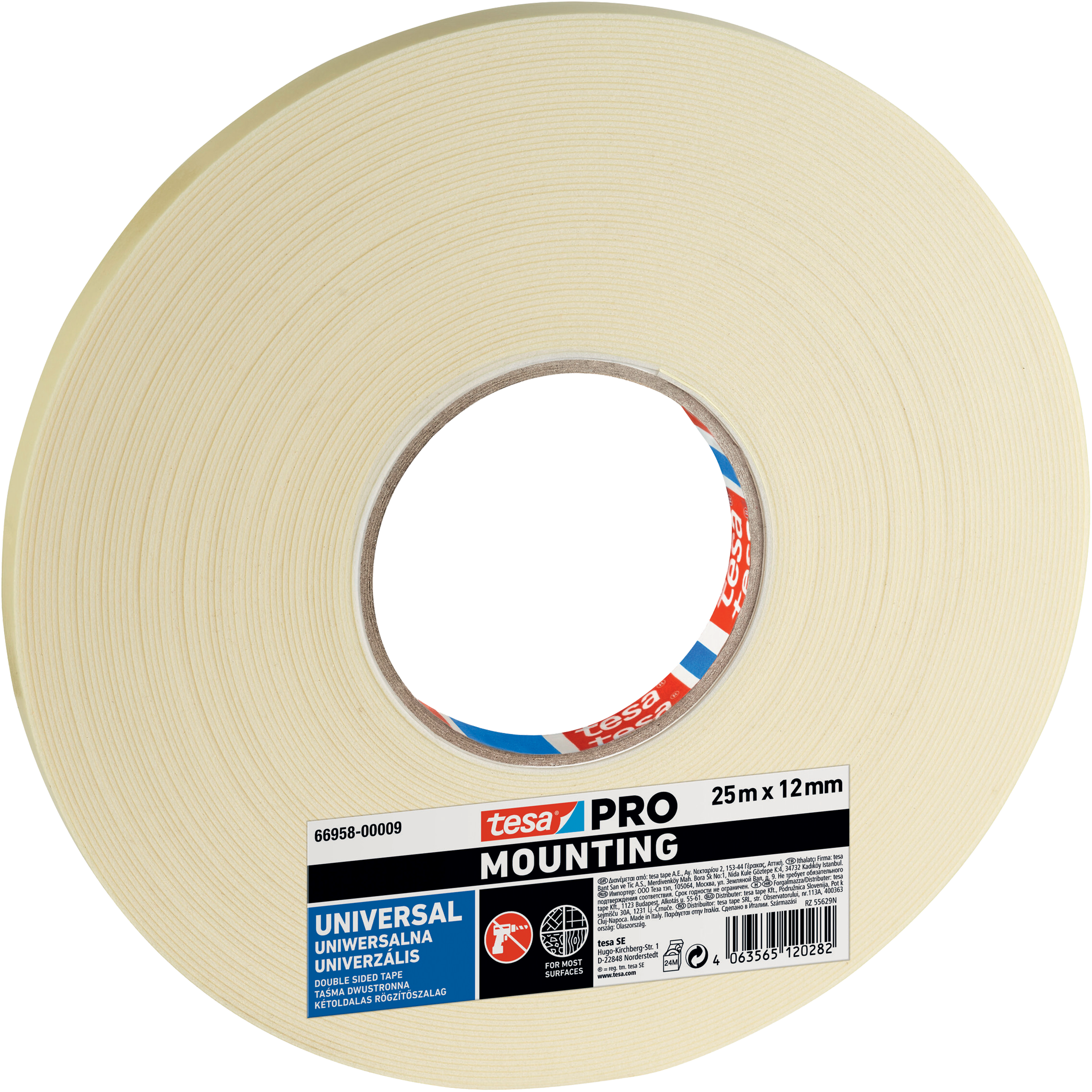 Dwustronna Taśma Klejąca Montażowa Tesa 12 mm x 25 m Uniwersalna Piankowa