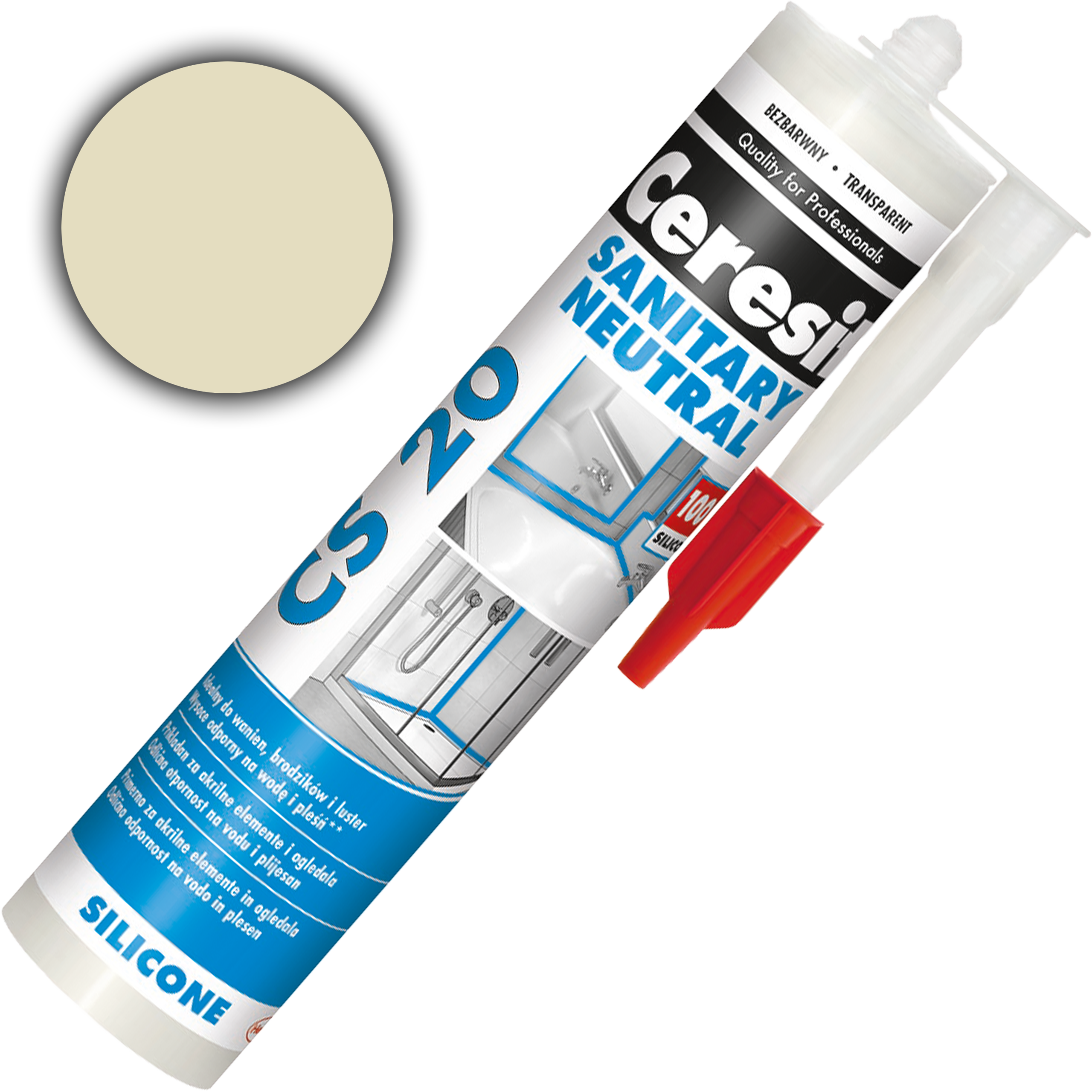 Silikon Sanitarny Ceresit CS20 Uniwersalny Uszczelniacz Bezbarwny 280 ml