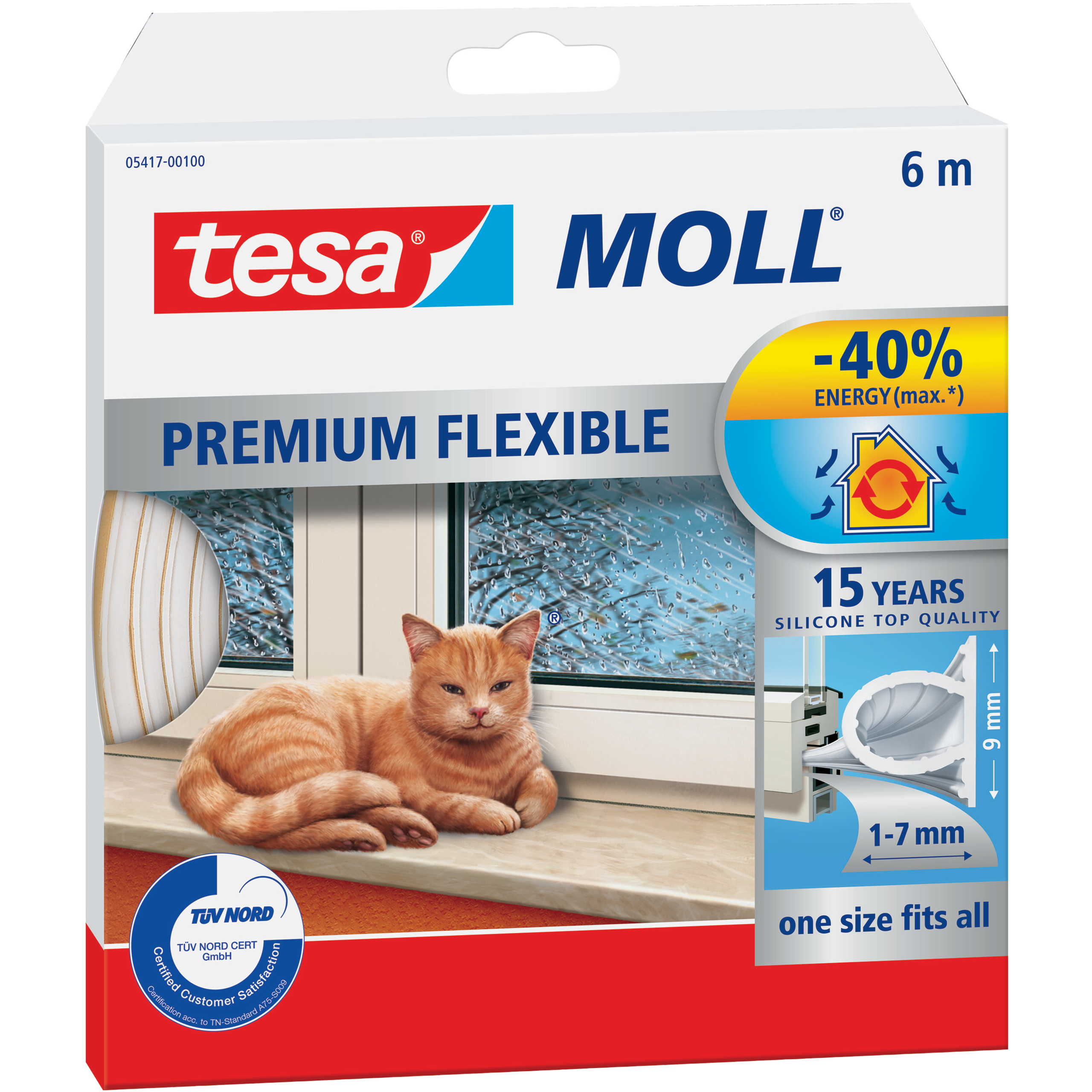 Uszczelka Okienna Samoprzylepna Tesa Taśma Silikonowa Do Okien 6 m Biała