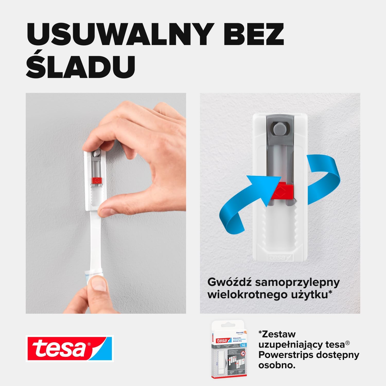 Haczyki Samoprzylepne Tesa Gwóźdź Na Otwory Profilowane Tapeta Tynk 0,5kg