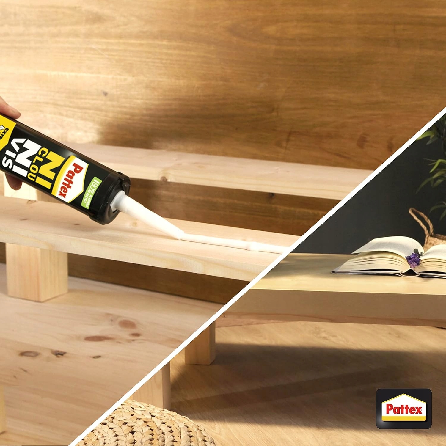 Klej Montażowy Pattex Fix Wood Super Glue Do Drewna Mocny Biały 385 ml