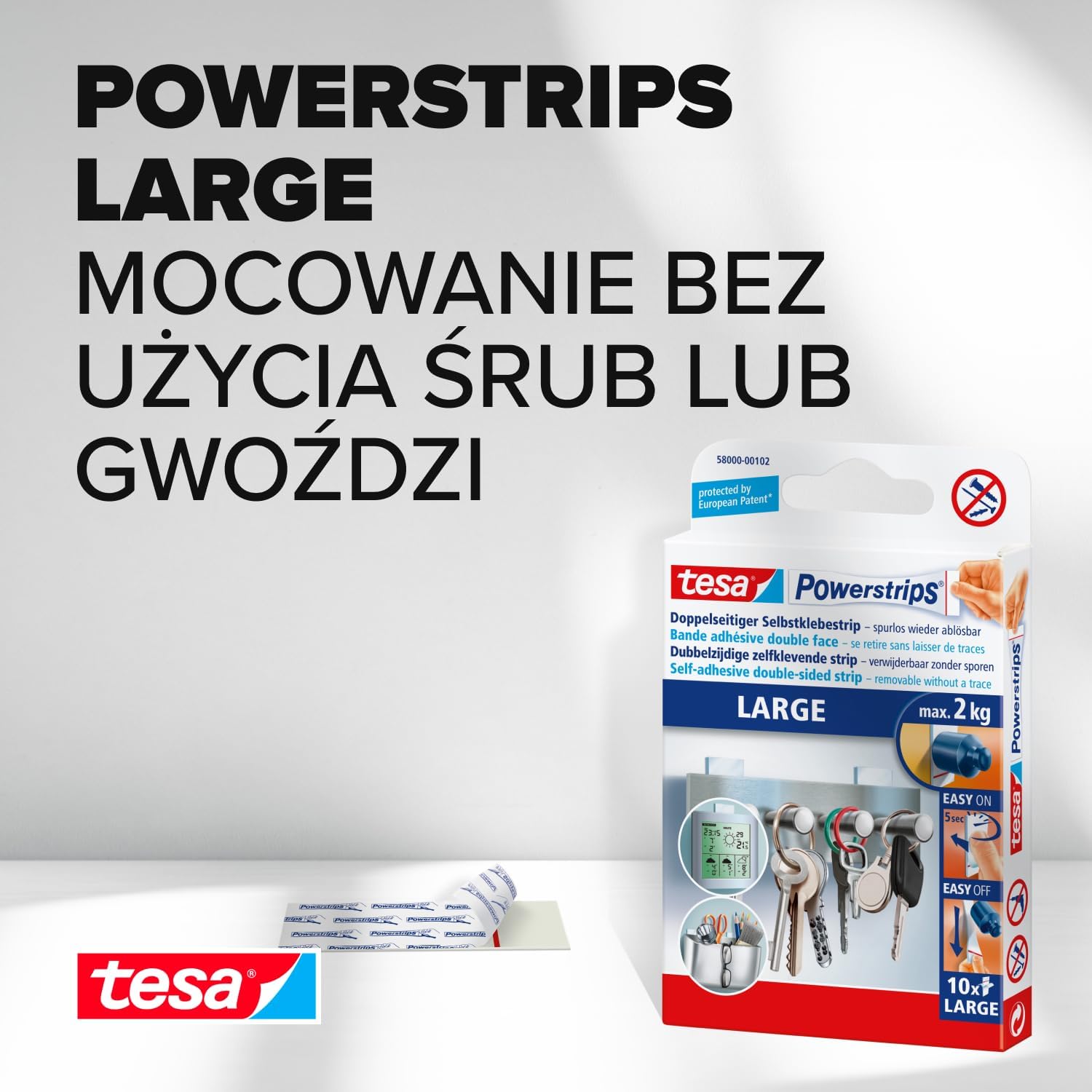 Plastry Montażowe Tesa Paski Samoprzylepne Do Ozdób Dekoracji 2 kg 10 szt