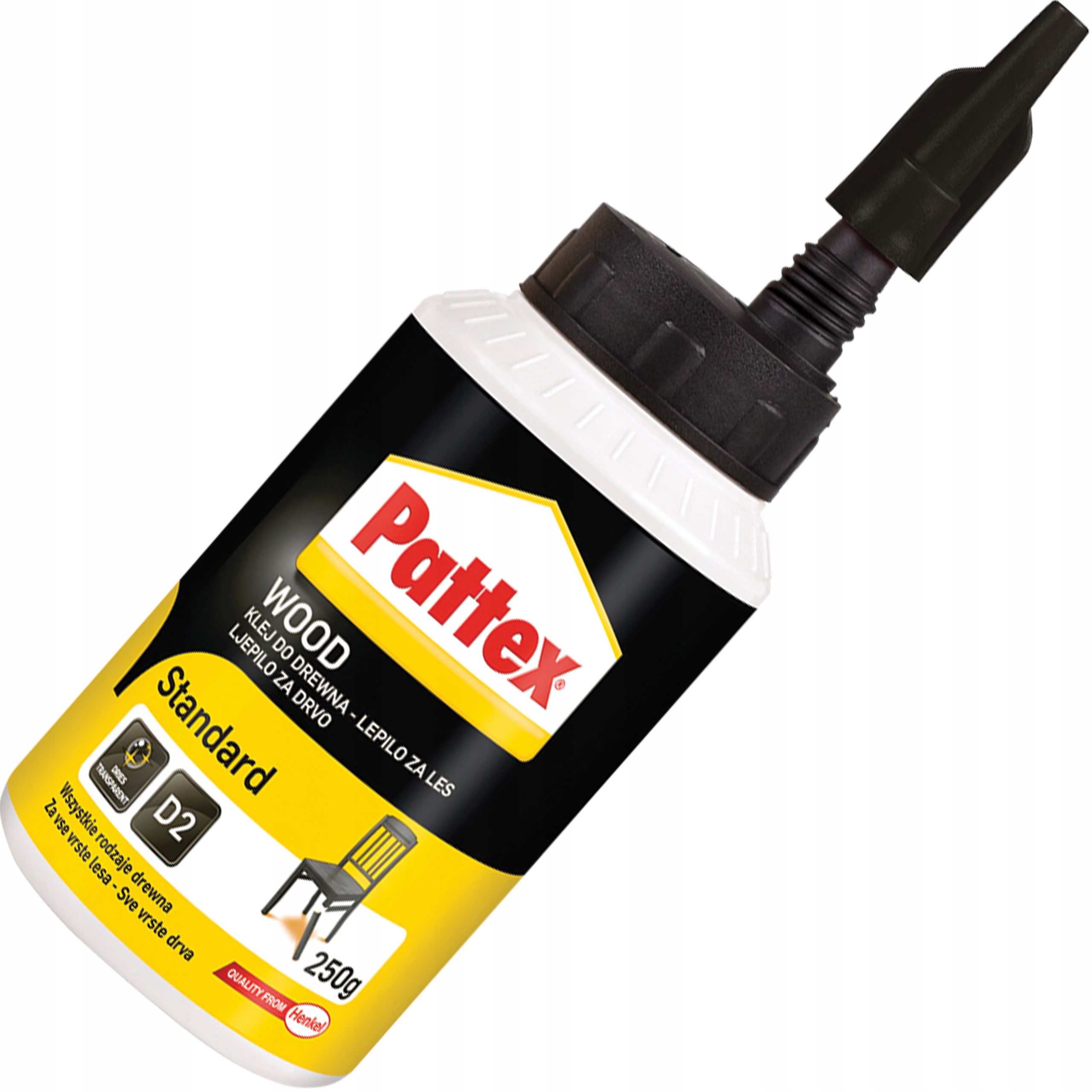 Klej Do Drewna Mebli Pattex Standard D2 Super Mocny Biały 250 ml