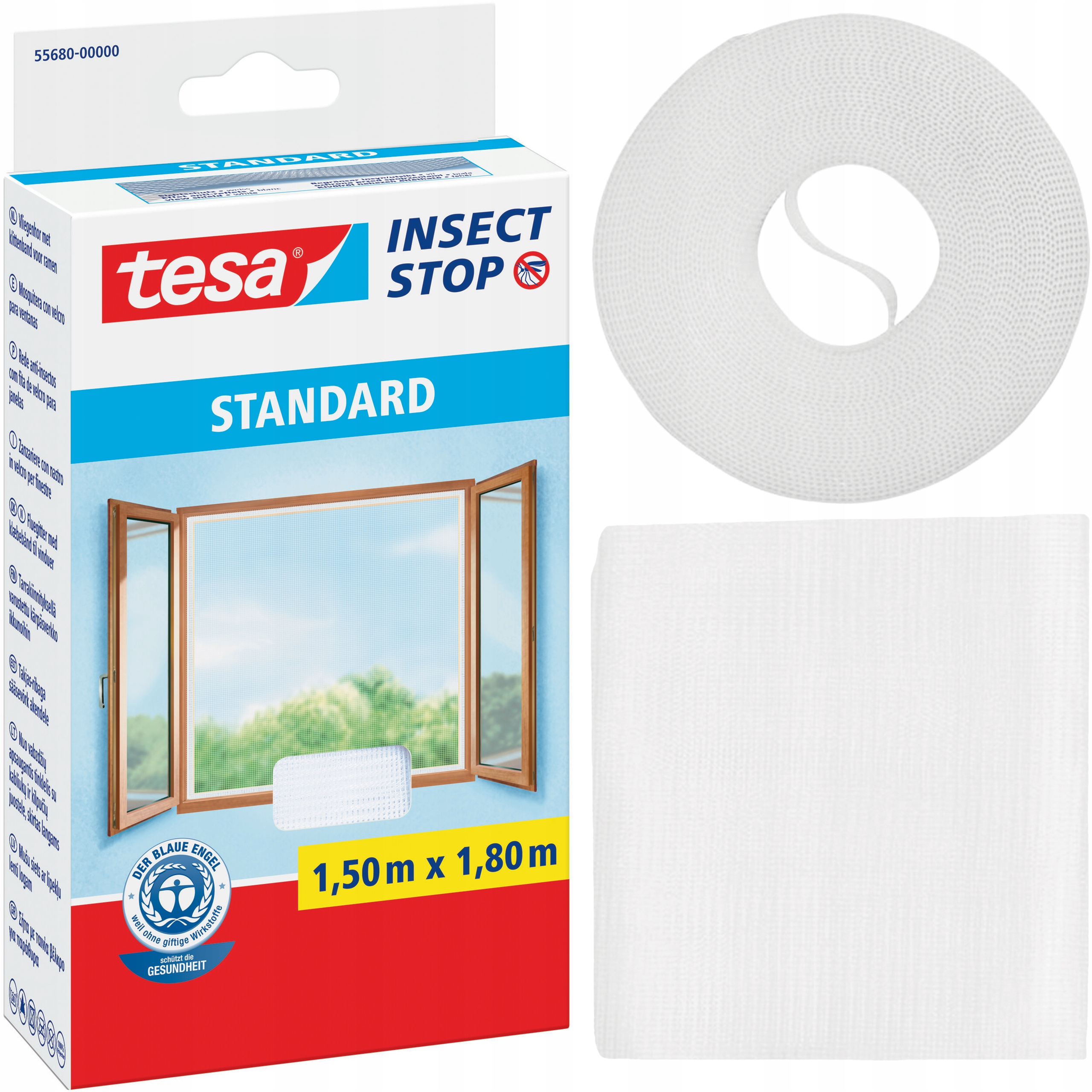 Moskitiera Na Okno Tesa Standard Siatka Okienna Na Owady 150 x 180 cm Biała