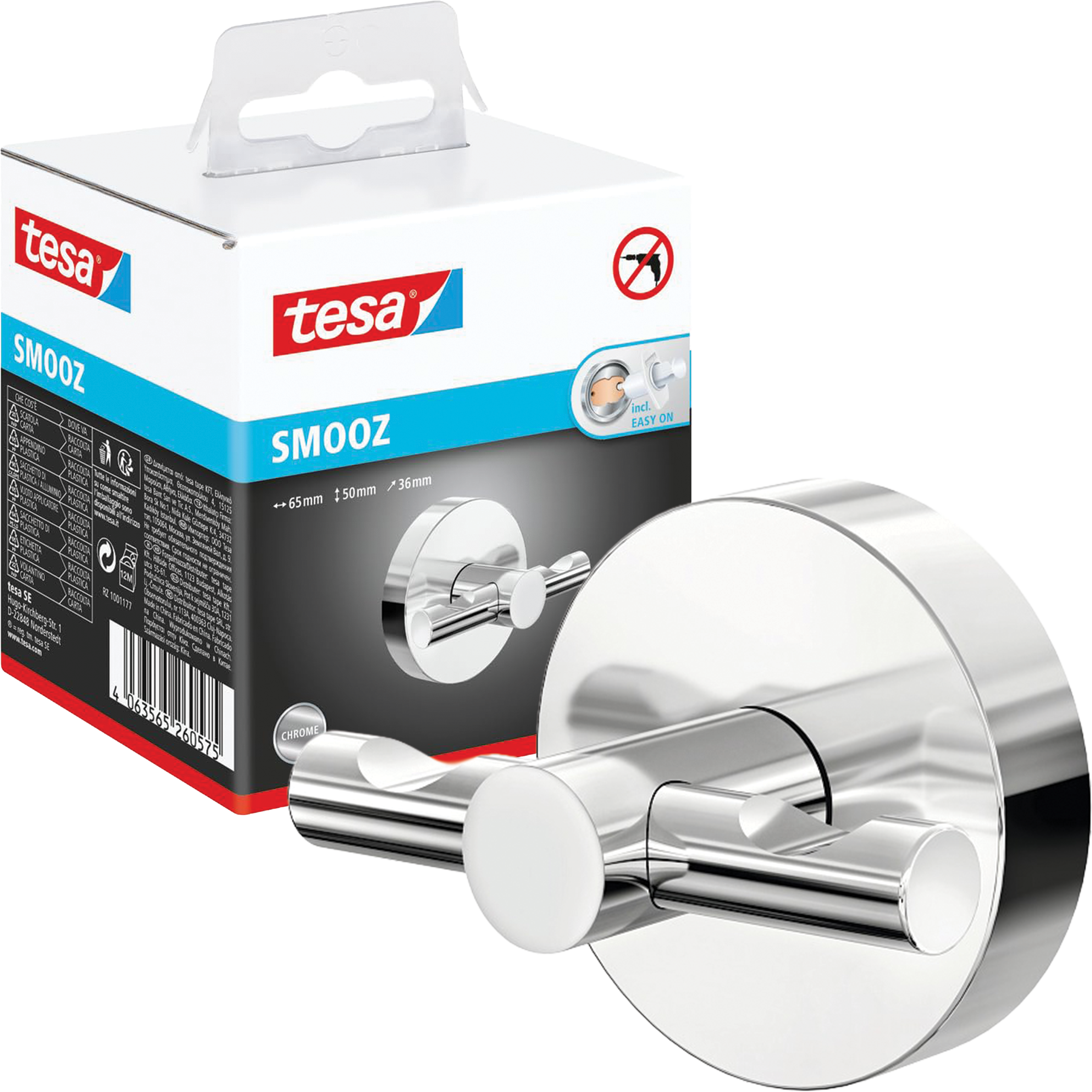 Haczyk Łazienkowy Samoprzylepny Tesa SMOOZ Wieszak Na Szlafrok Metalowy