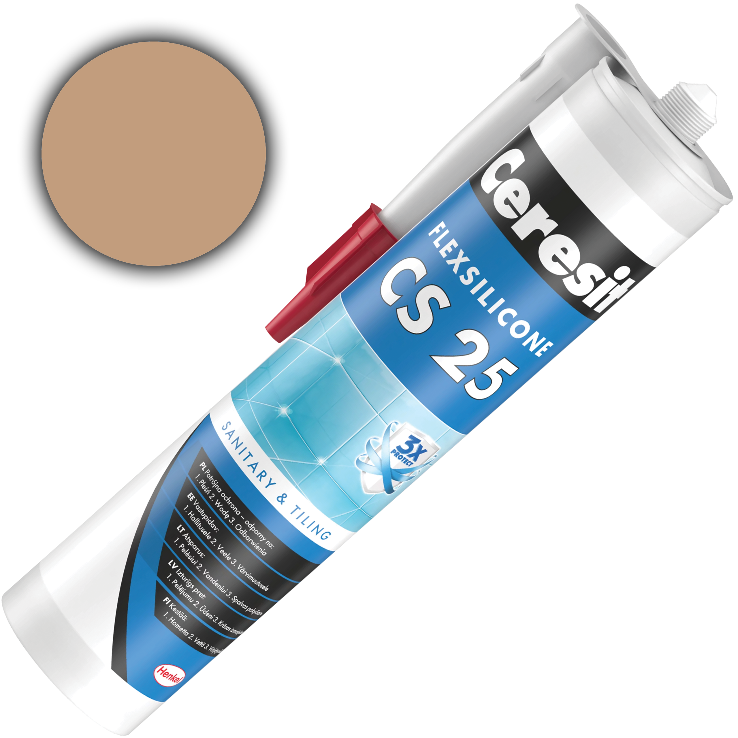 Silikon Sanitarny Ceresit CS25 Uniwersalny Uszczelniacz Caramel 280 ml