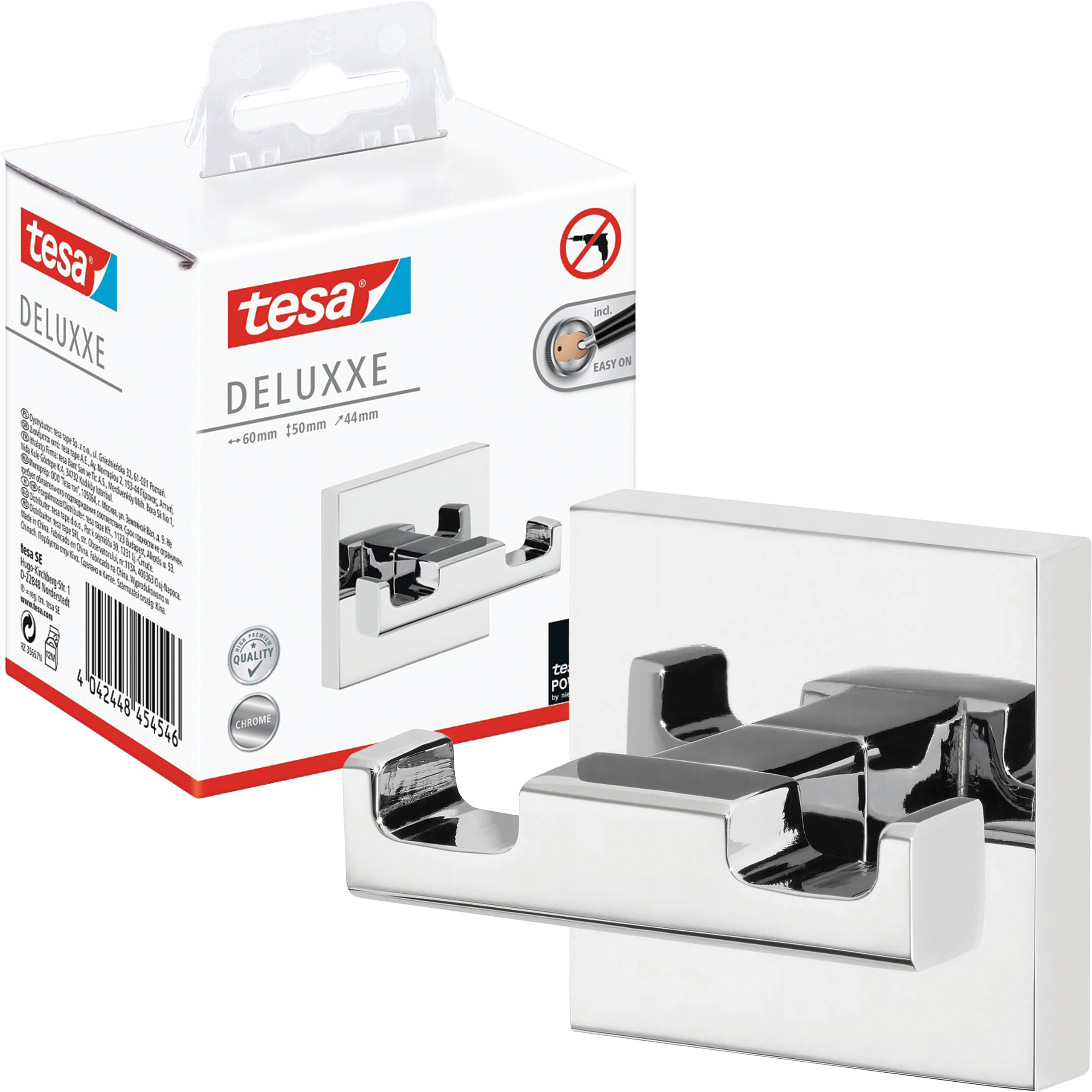 Haczyk Łazienkowy Samoprzylepny Tesa DELUXXE Wieszak Na Szlafrok Metalowy