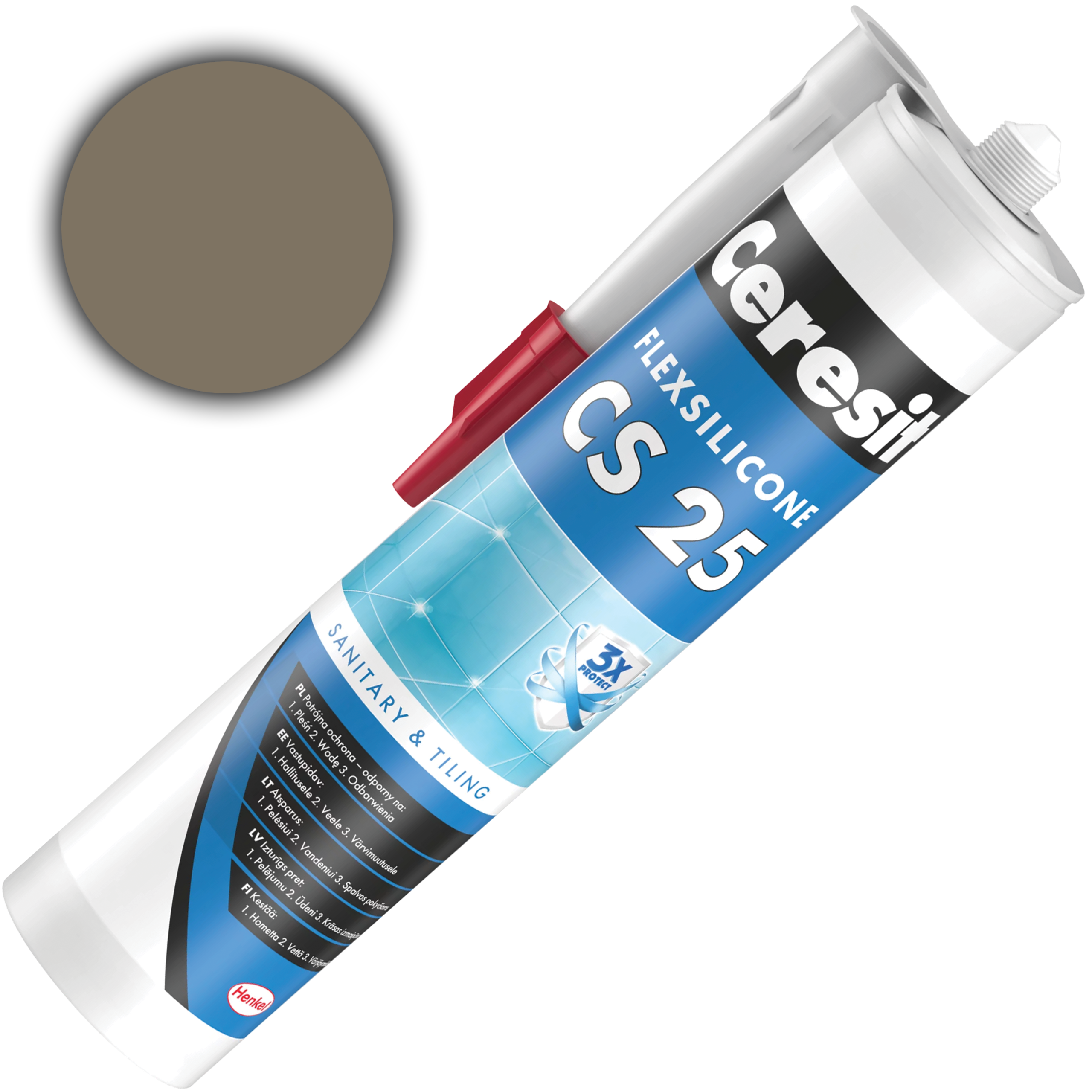 Silikon Sanitarny Ceresit CS25 Uniwersalny Uszczelniacz Cementgrey 280 ml