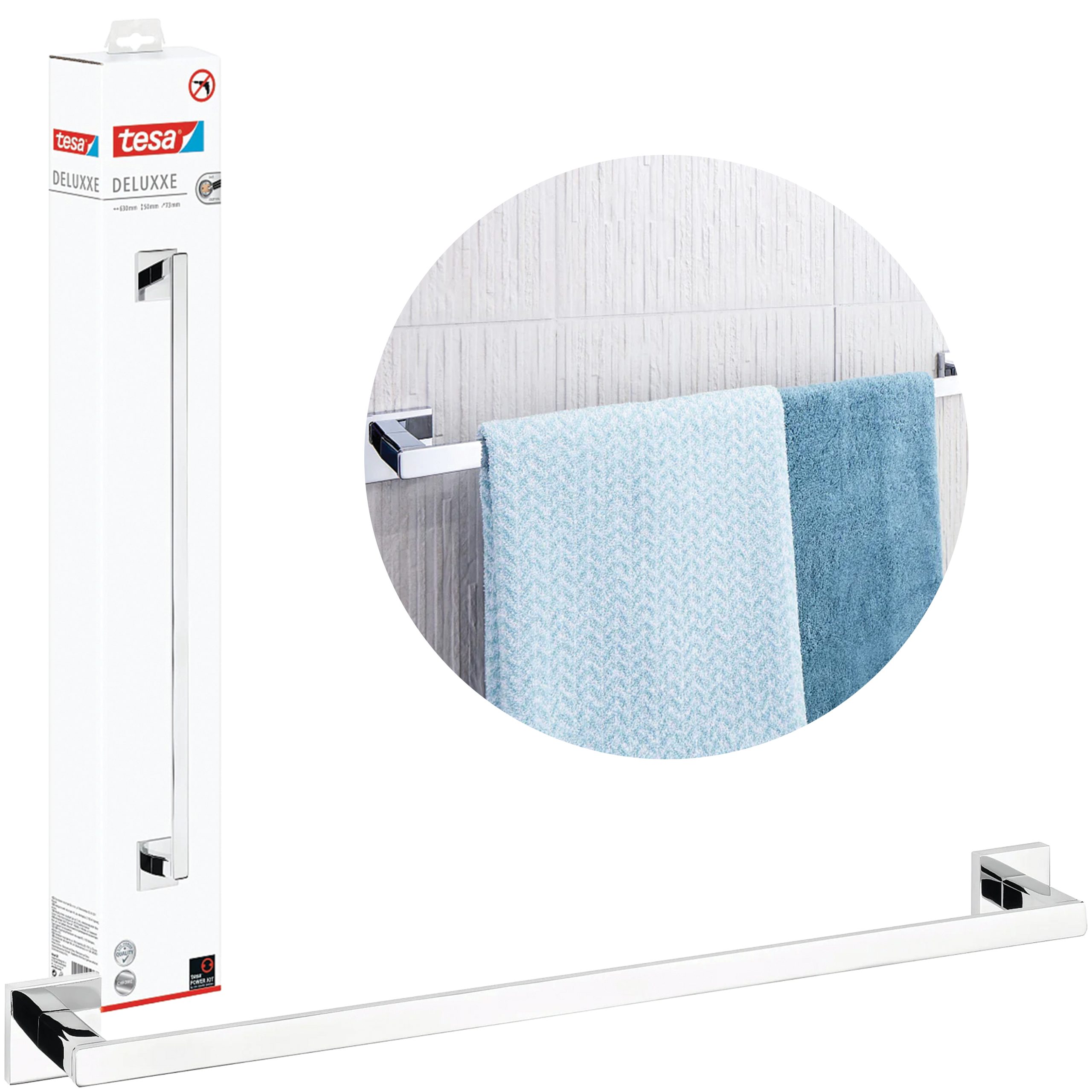 Reling Wieszak Na Ręczniki Tesa DELUXXE Do Łazienki Chromowany Metalowy