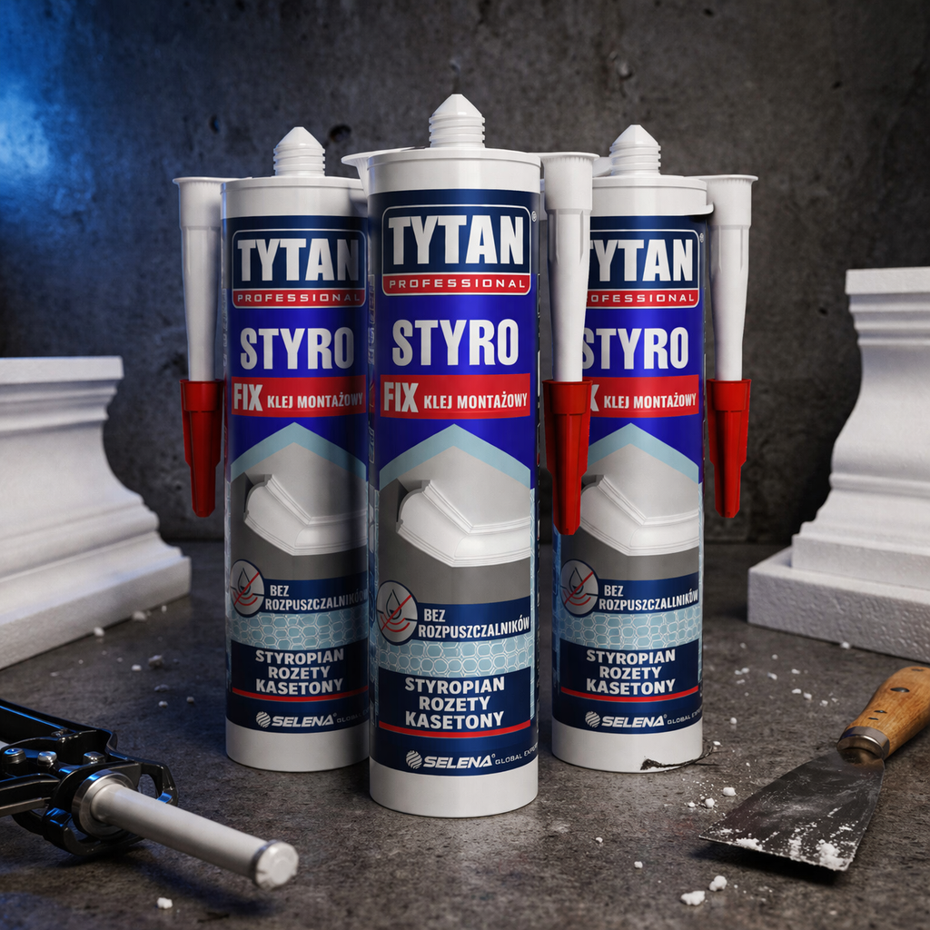 Klej Montażowy Do Styropianu Tytan Styro Fix Mocny Wydajny Biały 280ml