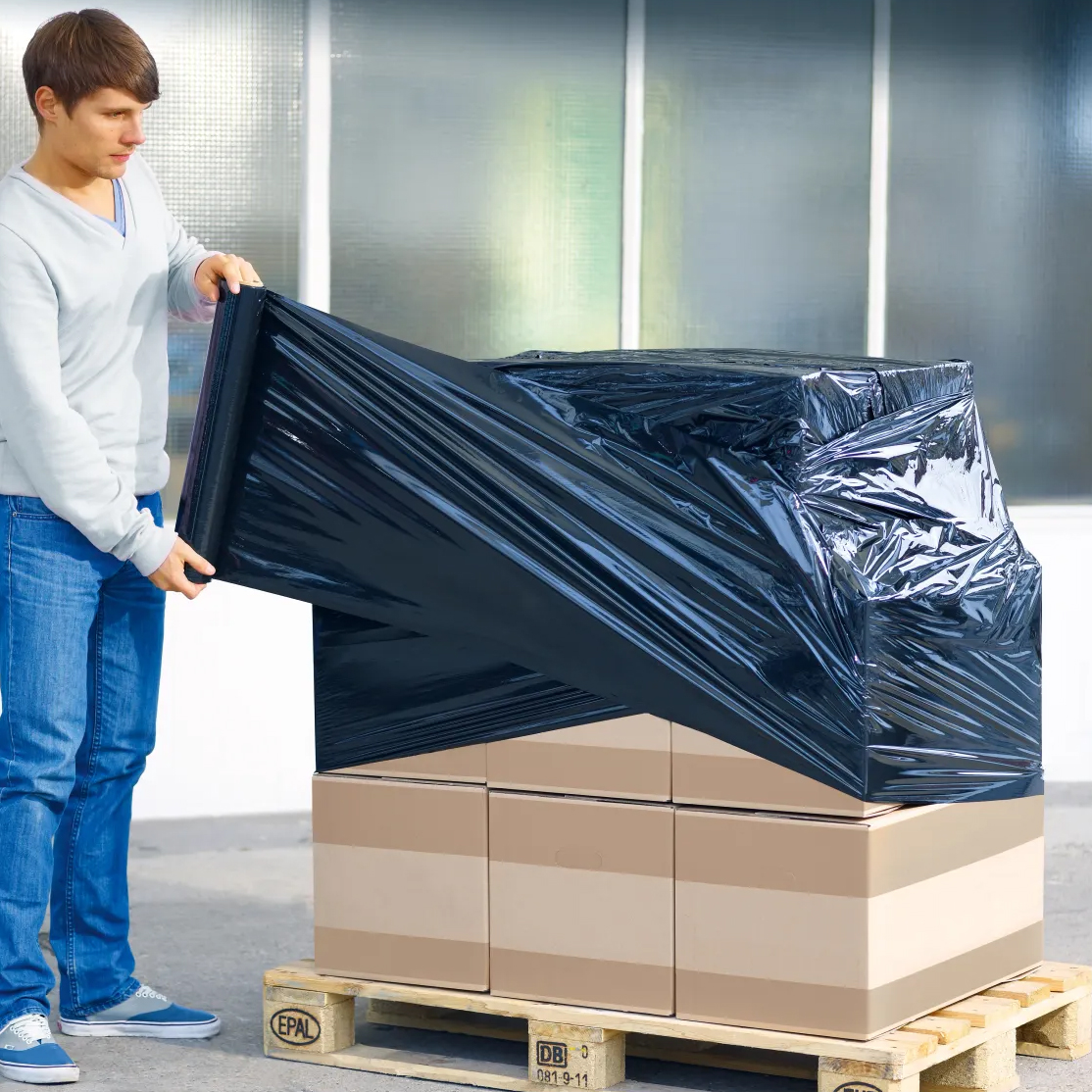 Folia Stretch XXL Mocna Czarna Kryjąca 2,5kg Strecz Czarny Rolka Dużo Folii