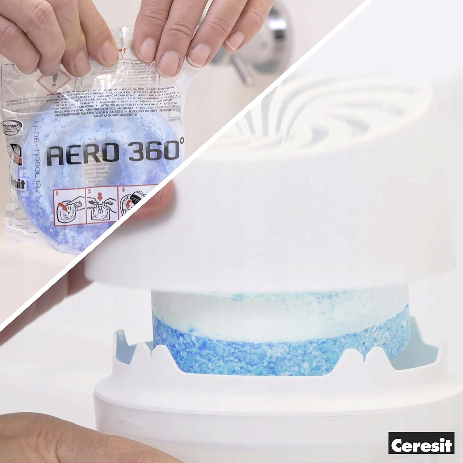 Pochłaniacz Wilgoci Ceresit AERO 360 Osuszacz Powietrza Łazienkowy Biały