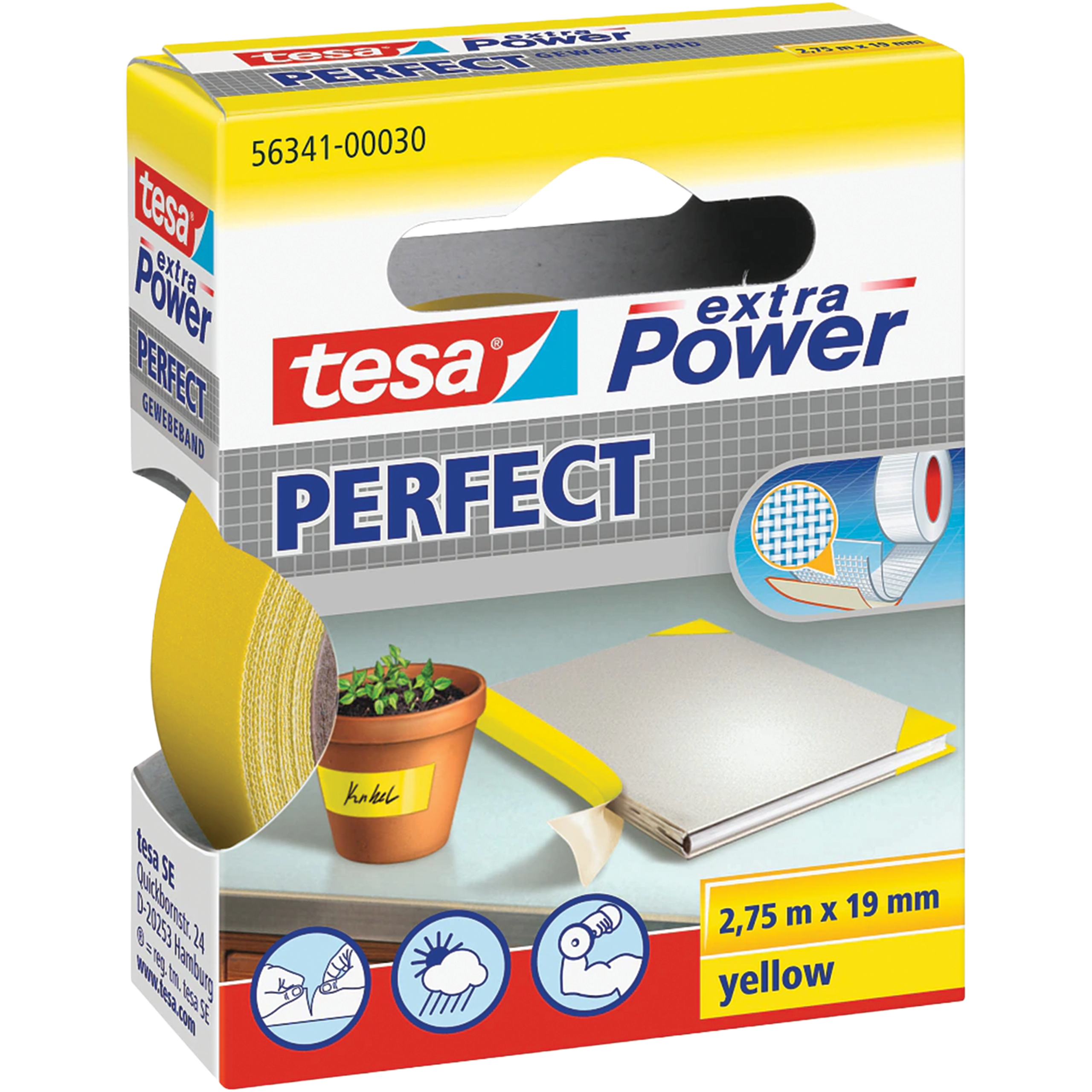  Taśma Naprawcza Samoprzylepna Tesa Uniwersalna Mocna 19 mm x 2,75 m Żółta