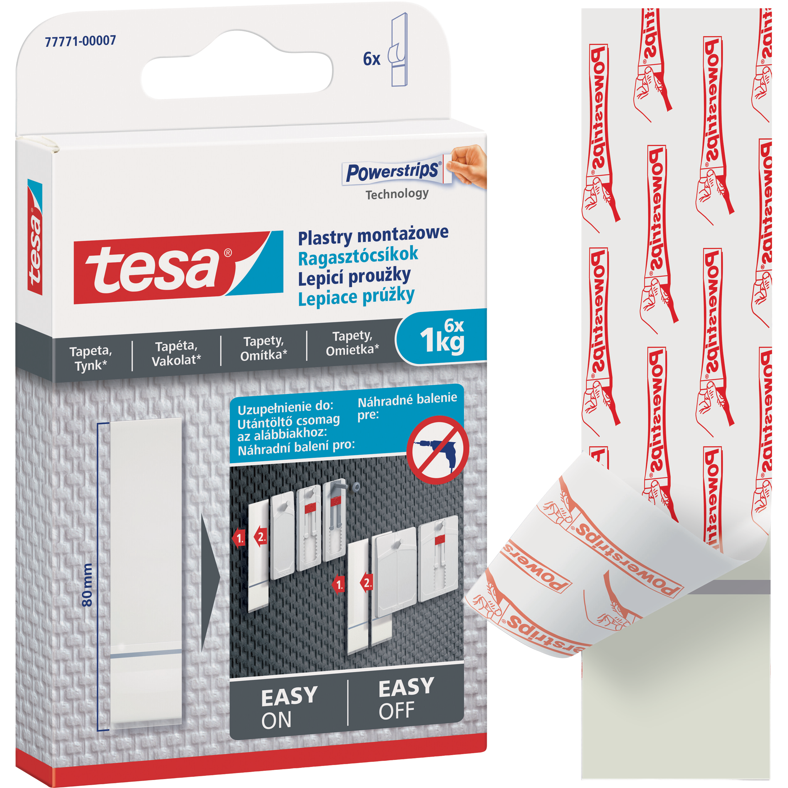 Plastry Klejące Montażowe Tesa Paski Samoprzylepne Do Tapet Tynku 1kg 6 szt