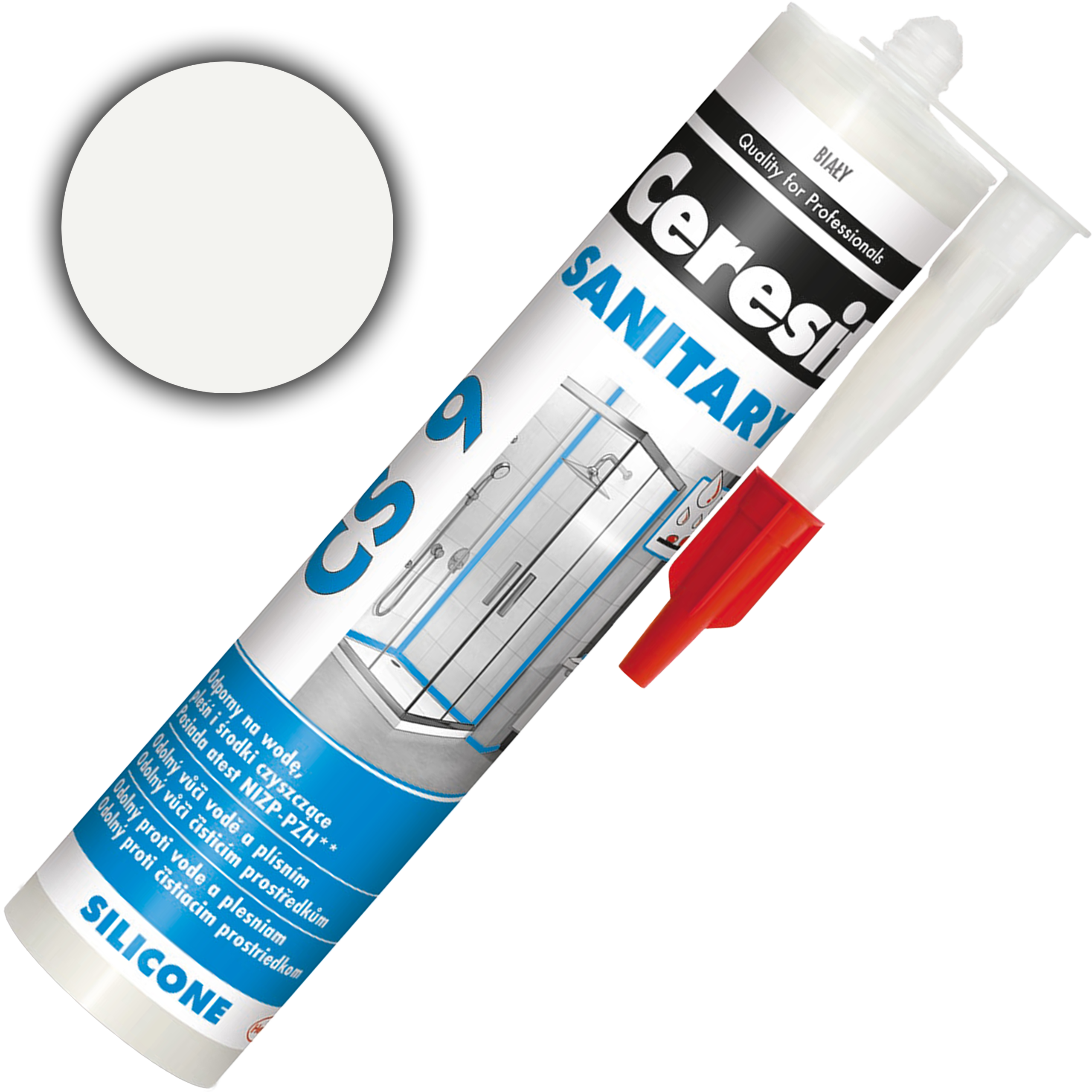 Silikon Sanitarny Ceresit CS9 Uniwersalny Uszczelniacz Biały 280 ml