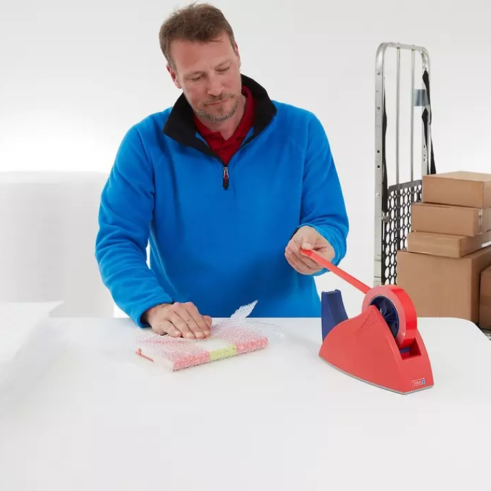 Taśma Klejąca Pakowa Tesa 60404 PVC SPVC Kauczuk 25mm x 66m Mocna Czerwona