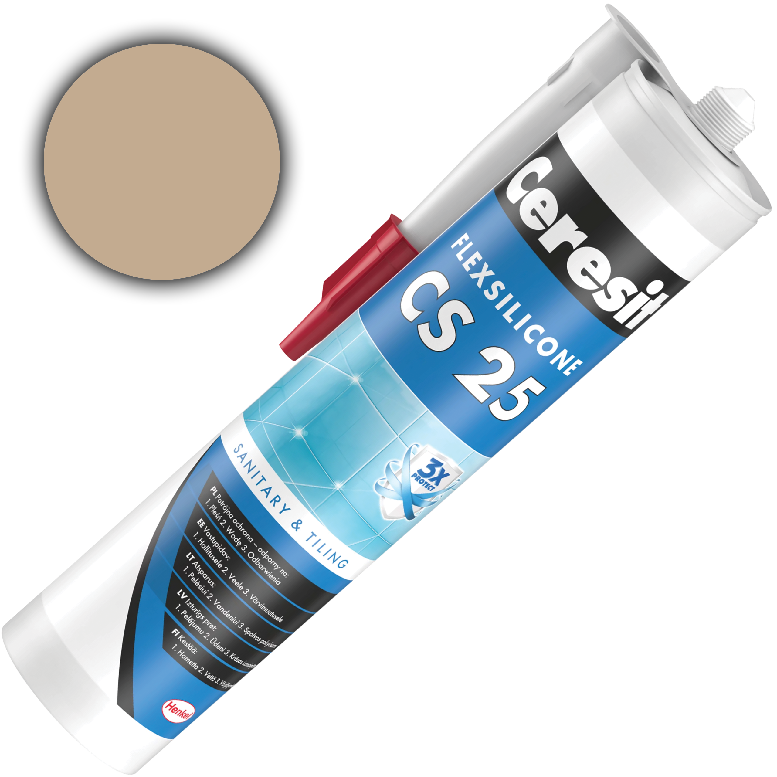 Silikon Sanitarny Ceresit CS25 Uniwersalny Uszczelniacz Bahama 280 ml