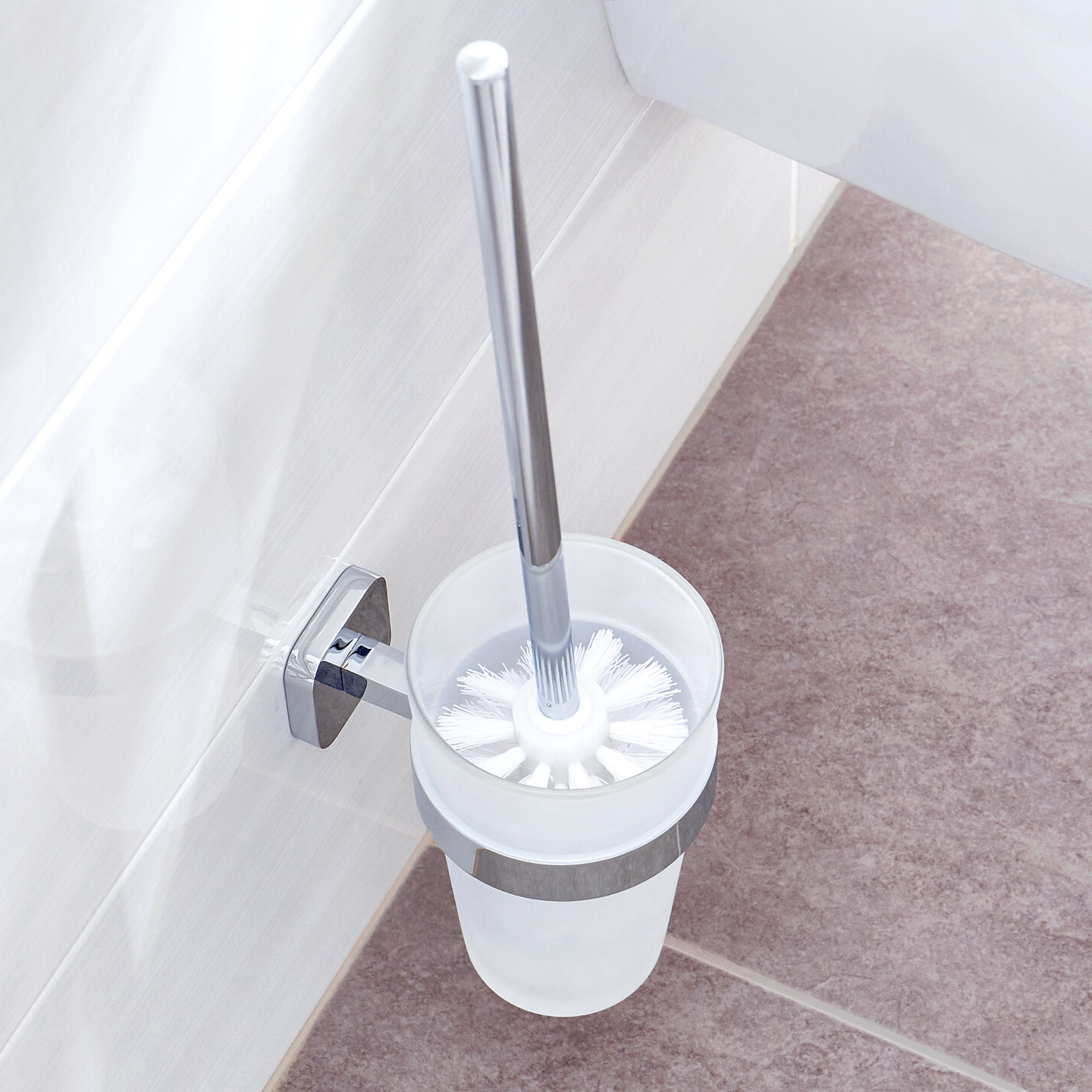 Szczotka Do WC Samoprzylepna Wisząca Tesa ELEGAANT Do Łazienki Metalowa