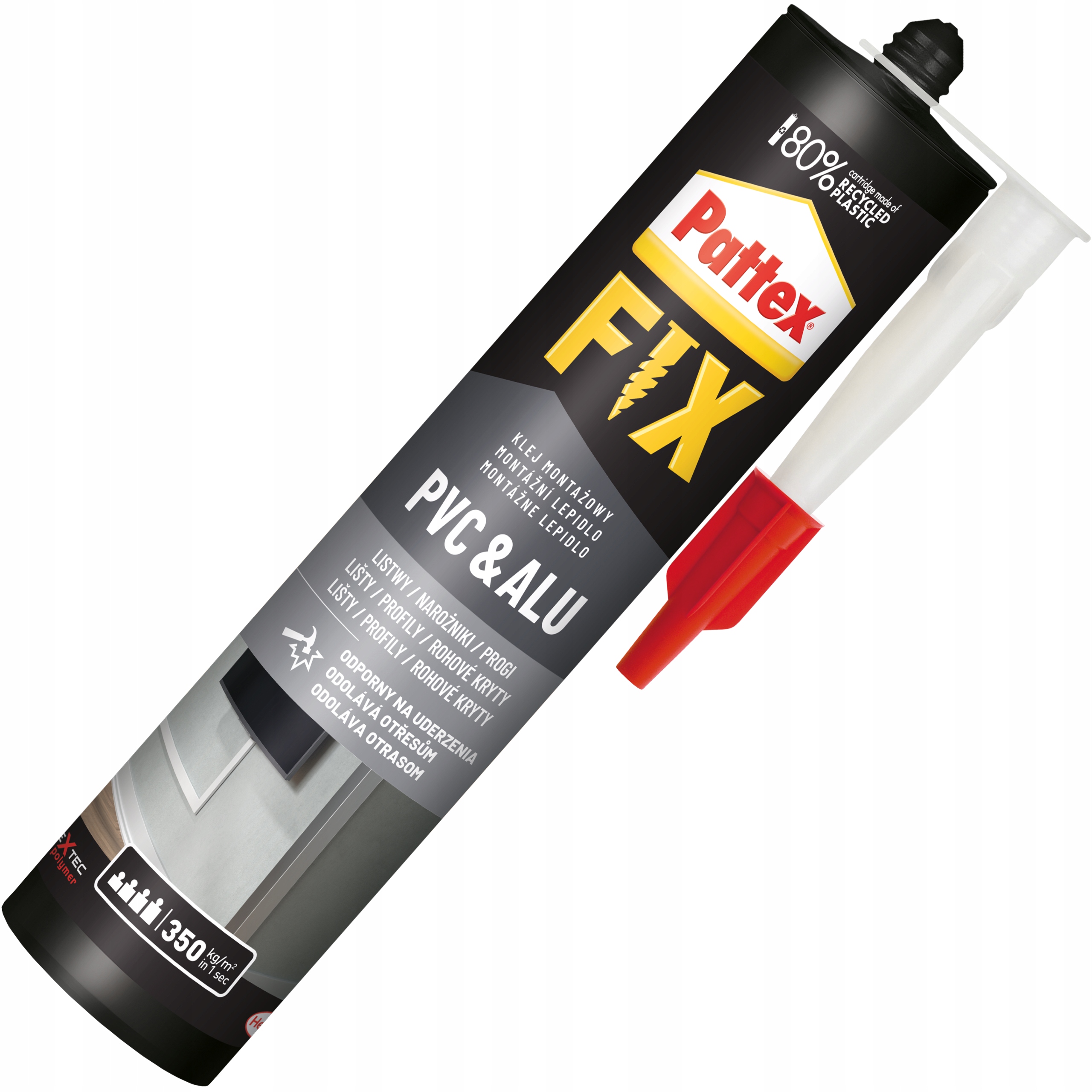 Klej Montażowy Pattex Fix Do PVC Aluminium Wodoodporny Mocny Biały 440 ml