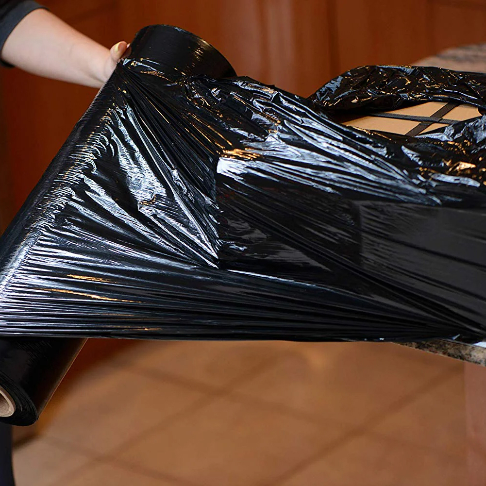 Folia Stretch XXL Mocna Czarna Kryjąca 2,5kg Strecz Czarny Rolka Dużo Folii