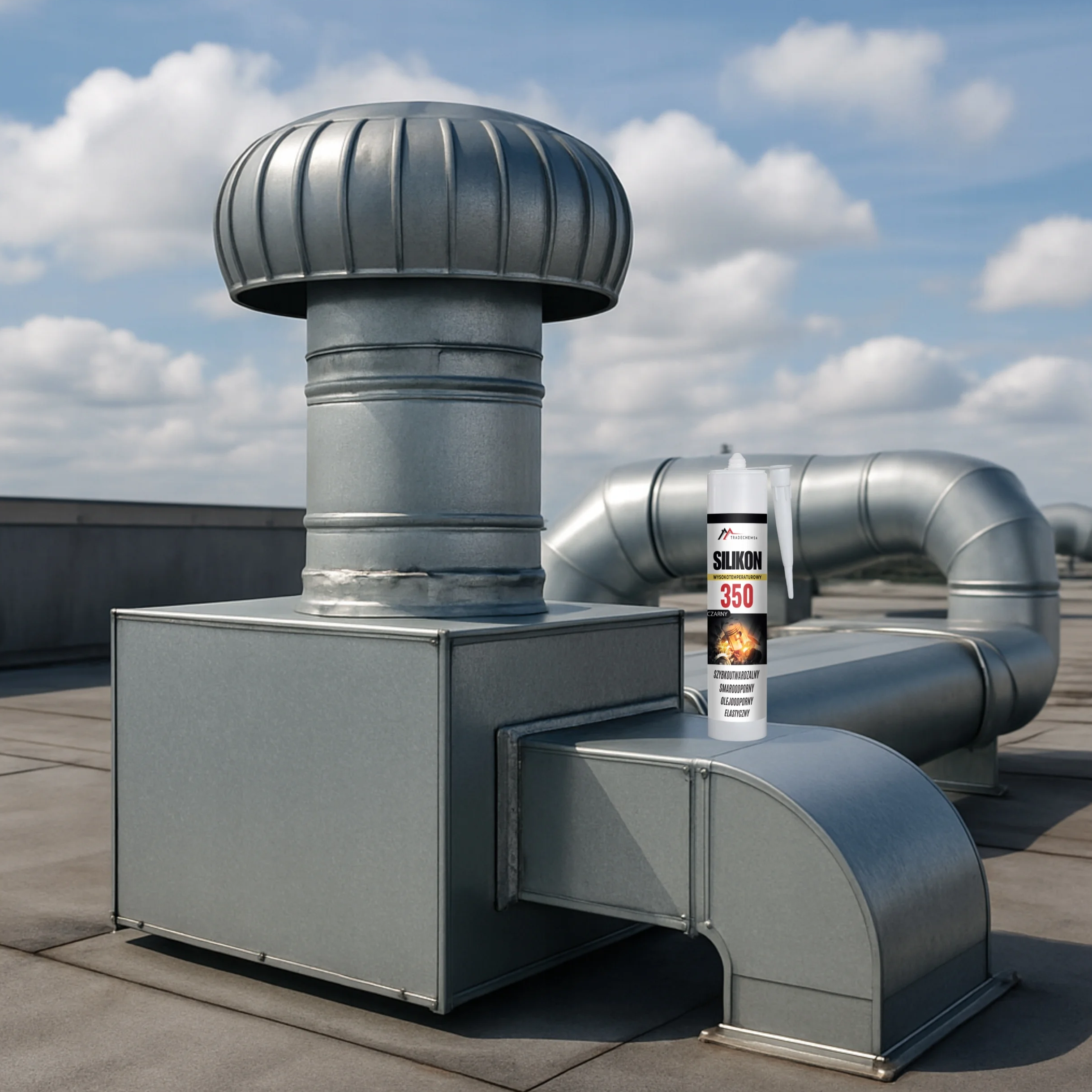 Silikon Wysokotemperaturowy Tradechem24 Uszczelniacz Czarny 300 ml
