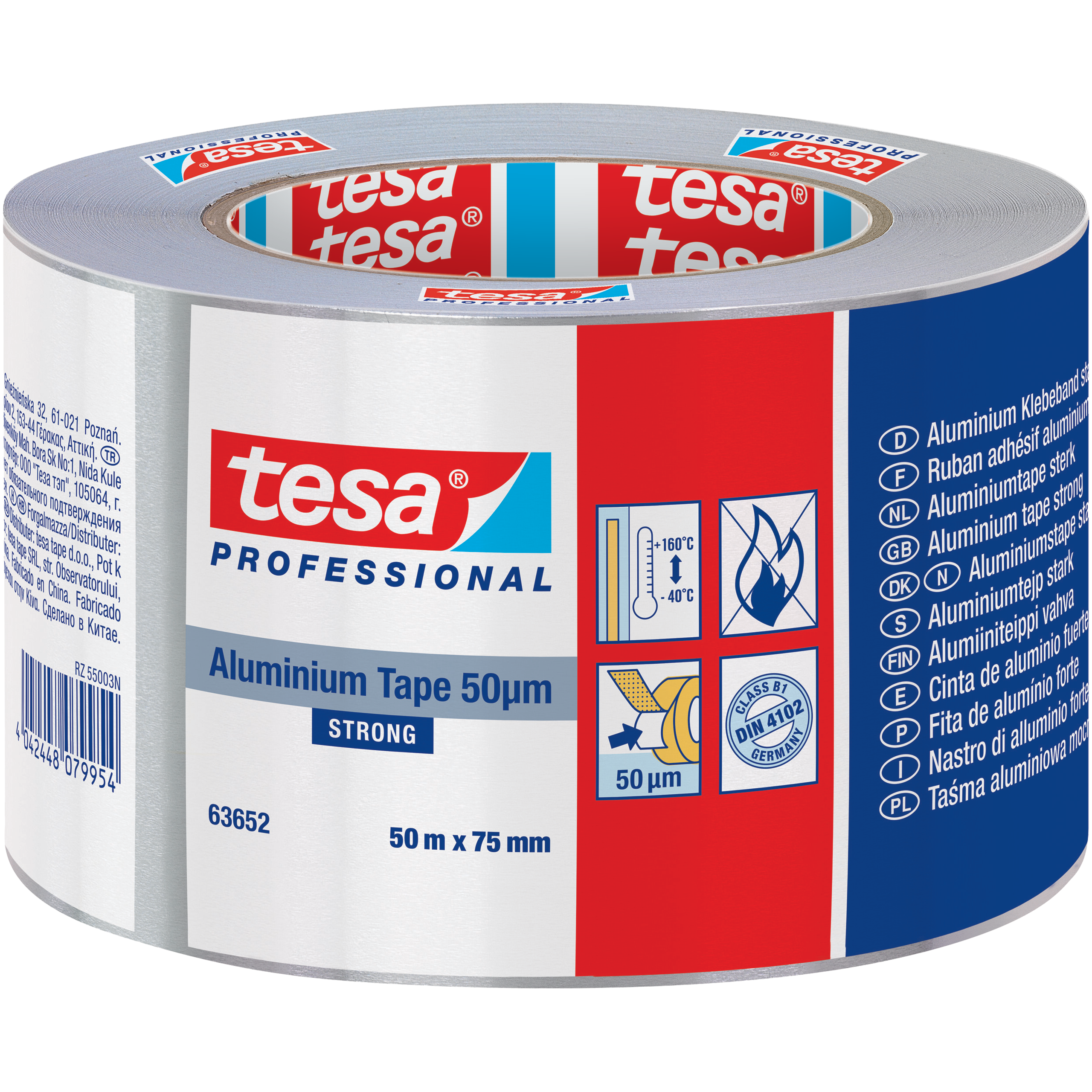 Taśma Aluminiowa Samoprzylepna Wzmocniona Tesa Do Łączenia Folii 75m x 50mm