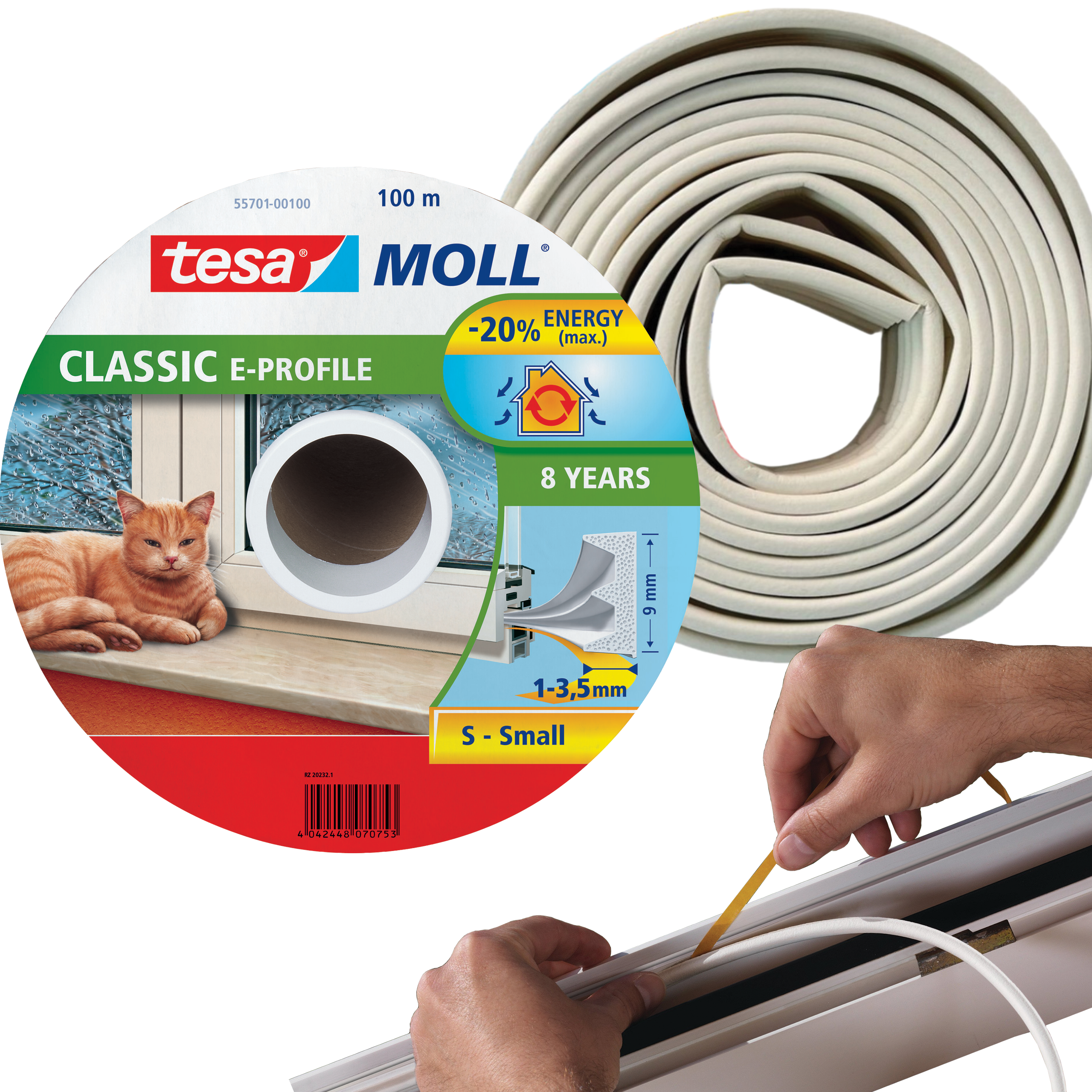 Uszczelka Okienna Samoprzylepna Tesa Do Okien Uszczelniająca 100 m Biała