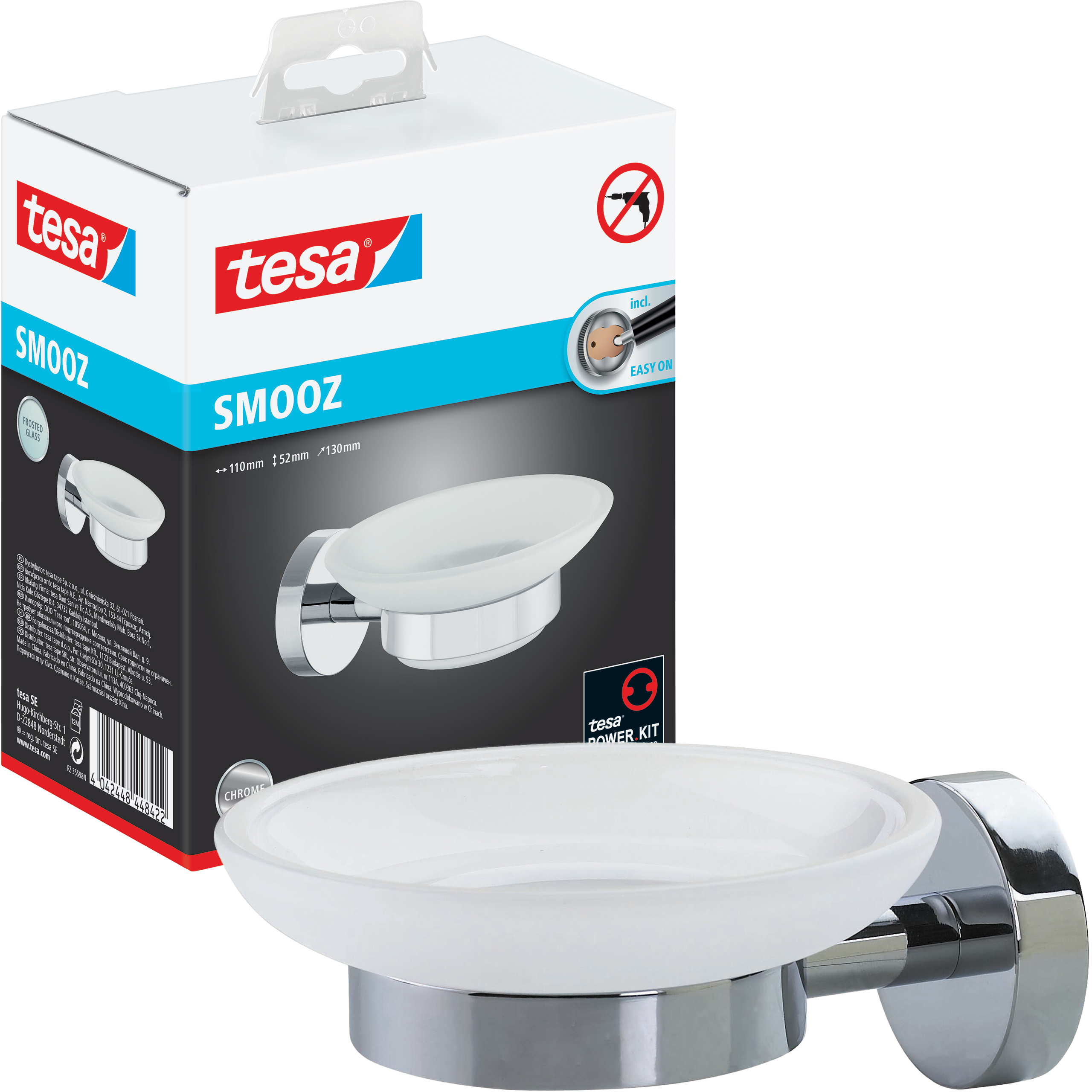 Mydelniczka Łazienkowa Samoprzylepna Wisząca Tesa SMOOZ Chromowana Metalowa